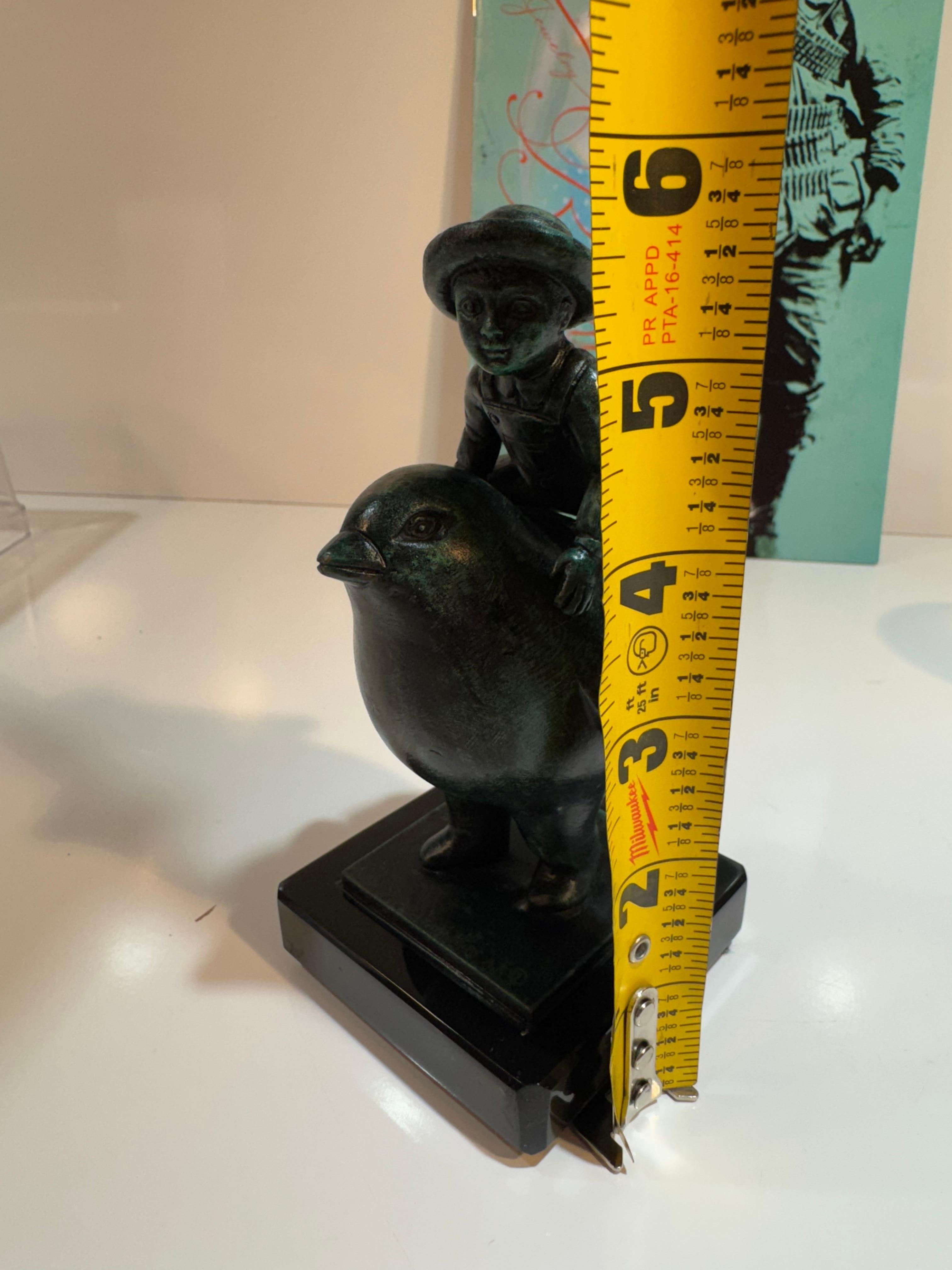 Prova d'artista di Sergio Bustamante Scultura di uccellino con bambino con COA in vendita 3