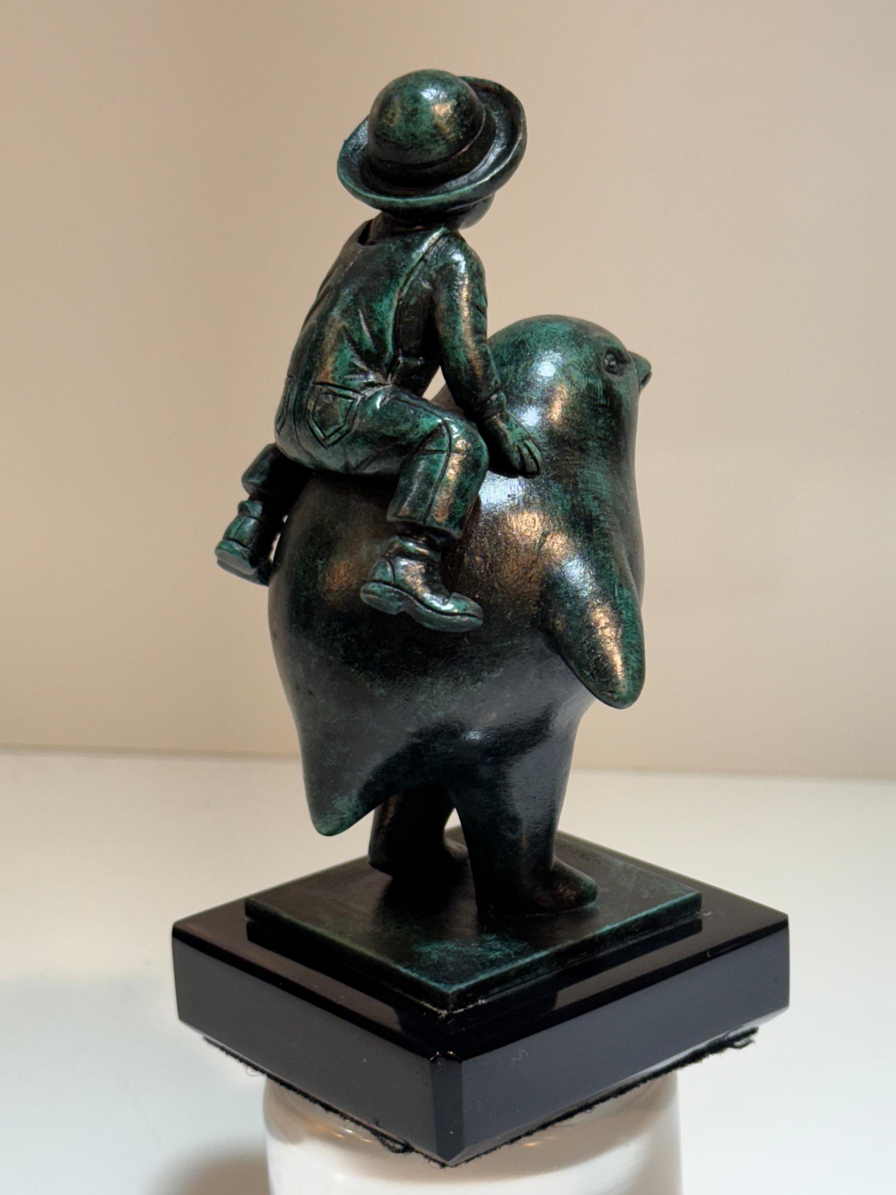 Prova d'artista di Sergio Bustamante Scultura di uccellino con bambino con COA in vendita 4