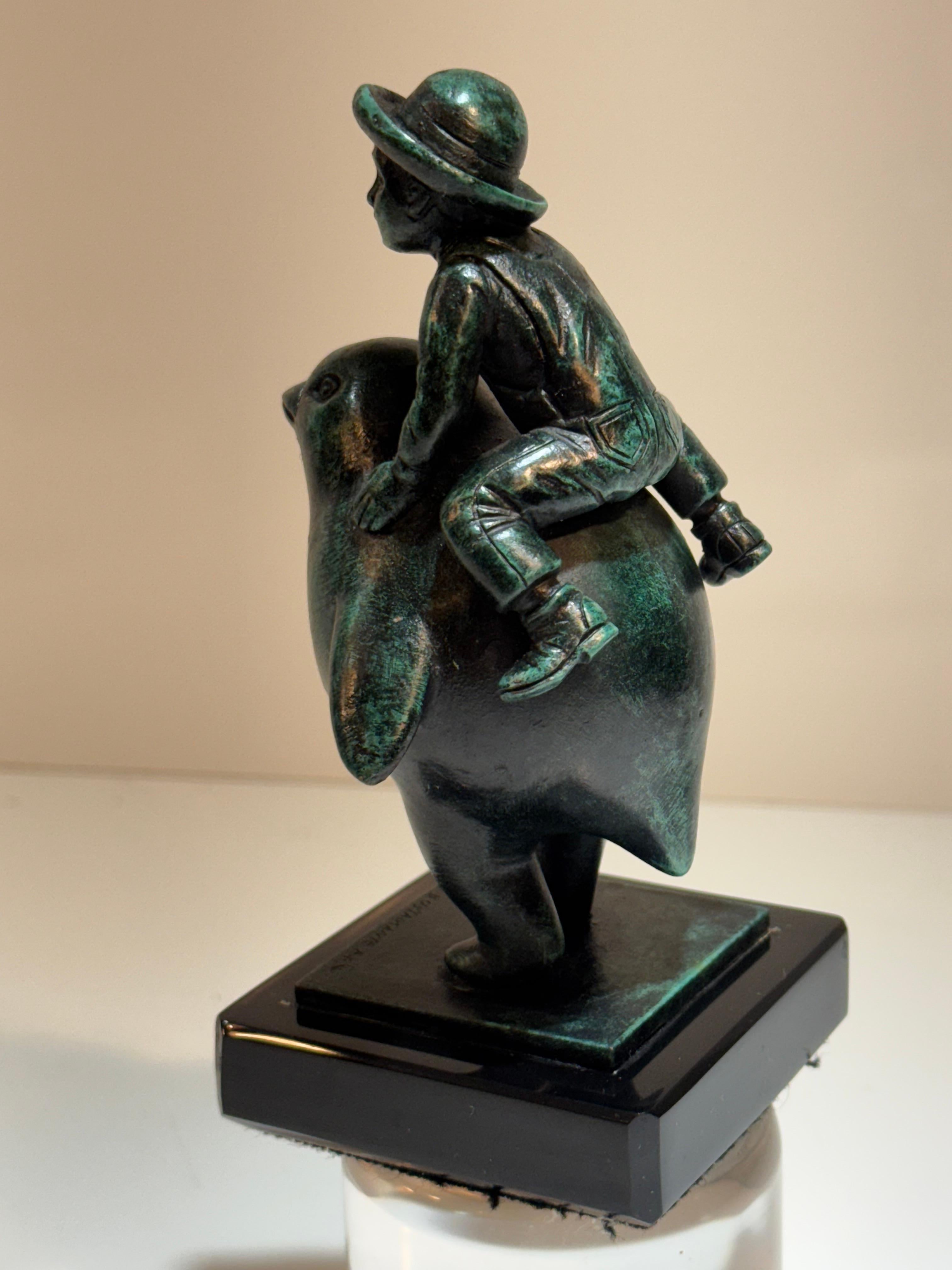 Prova d'artista di Sergio Bustamante Scultura di uccellino con bambino con COA in vendita 1