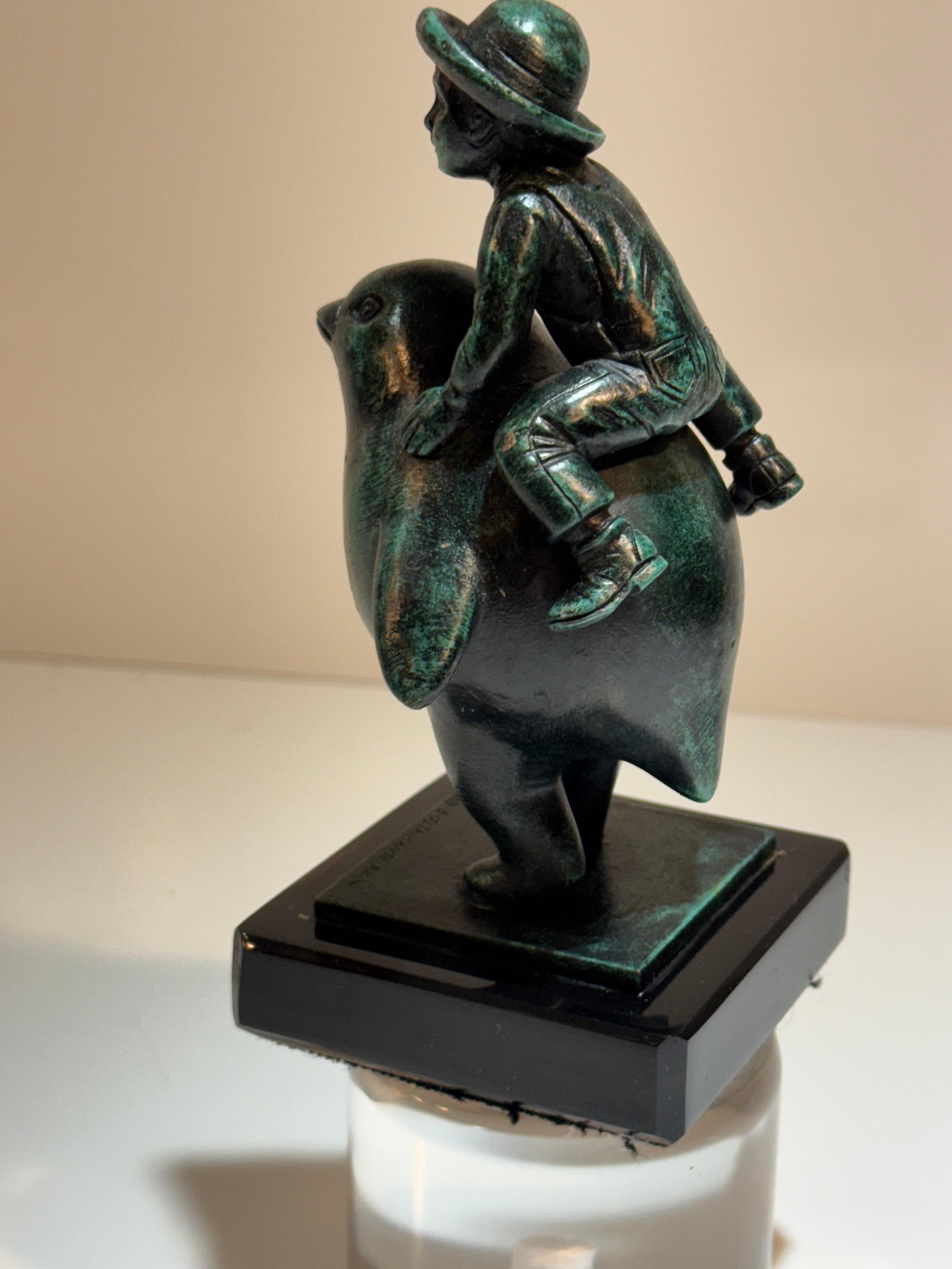 Prova d'artista di Sergio Bustamante Scultura di uccellino con bambino con COA in vendita 2