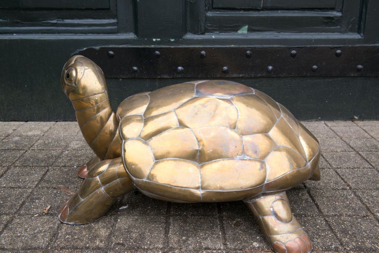 Sergio Bustamante Brass Turtle In Good Condition For Sale In Stamford, CT