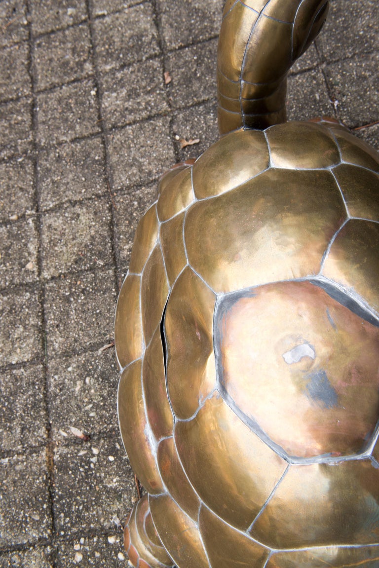 Late 20th Century Sergio Bustamante Brass Turtle For Sale