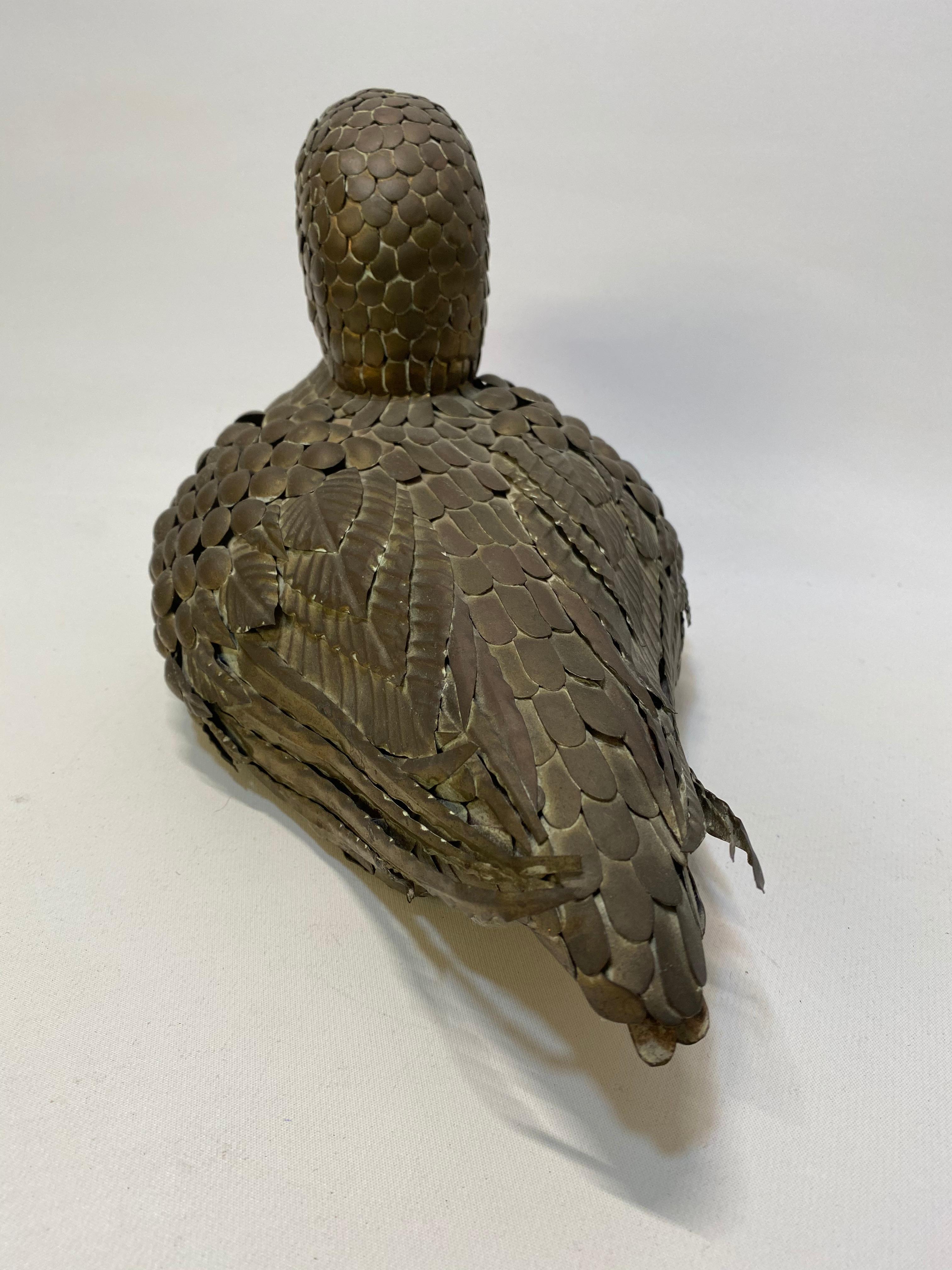 Mid-20th Century Sergio Bustamante Copper and Brass Duck For Sale
