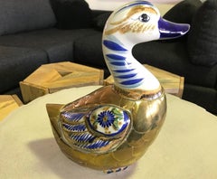 Sergio Bustamante Copper and Brass Duck Sculpture