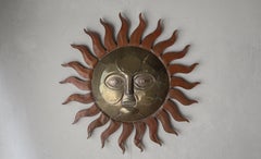 Sergio Bustamante Copper and Brass Sun "Sol" Wall Sculpture