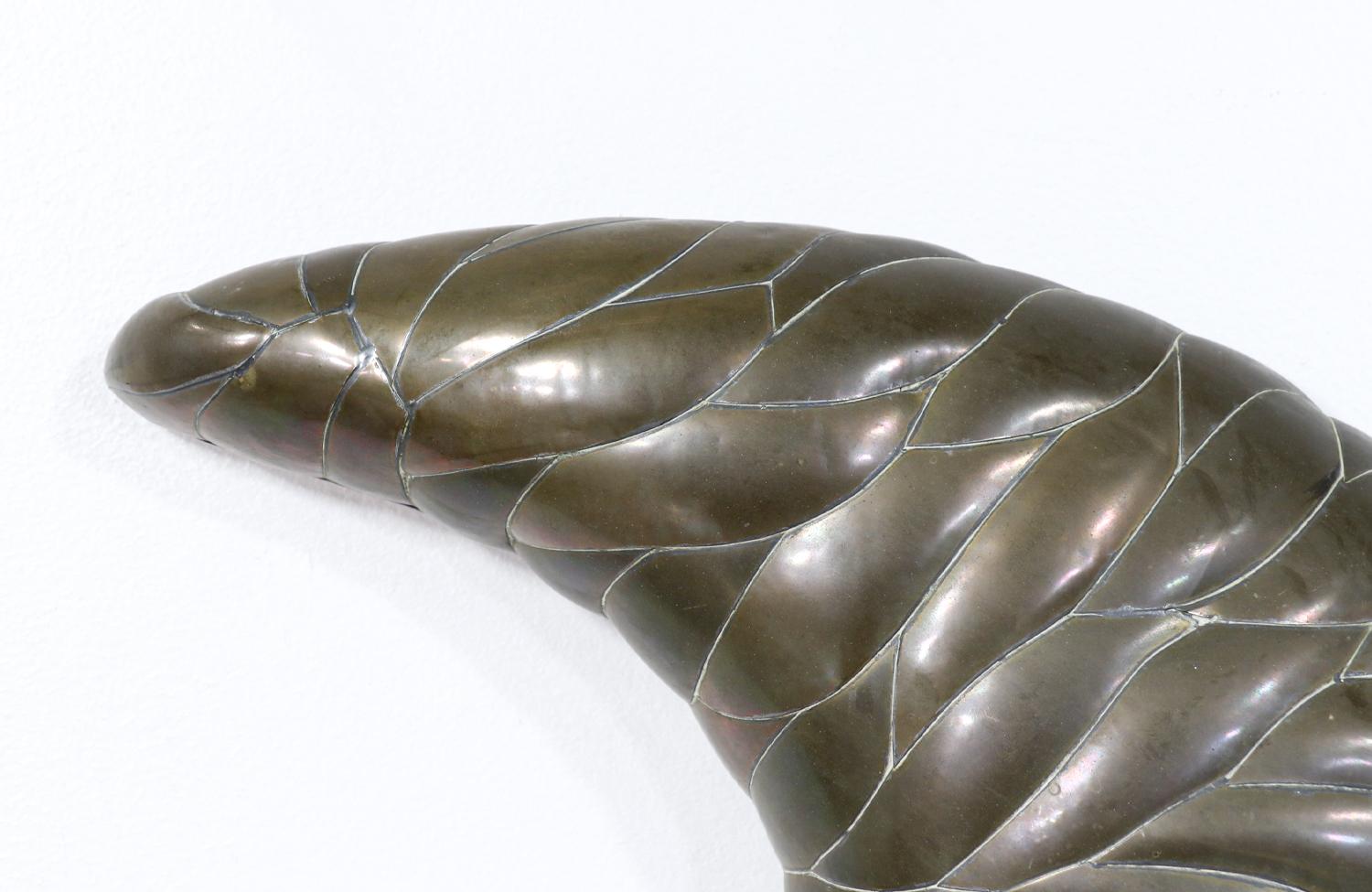 Mid-Century Modern Sergio Bustamante Crescent Moon Metal Wall Sculpture