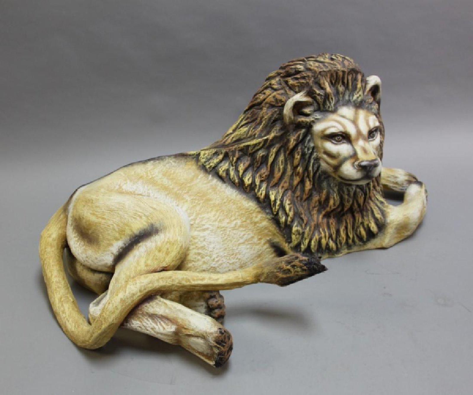 Mexicain Sergio Bustamante Early Lion Papier-mâché Sculpture peinte à la main, 1975 en vente