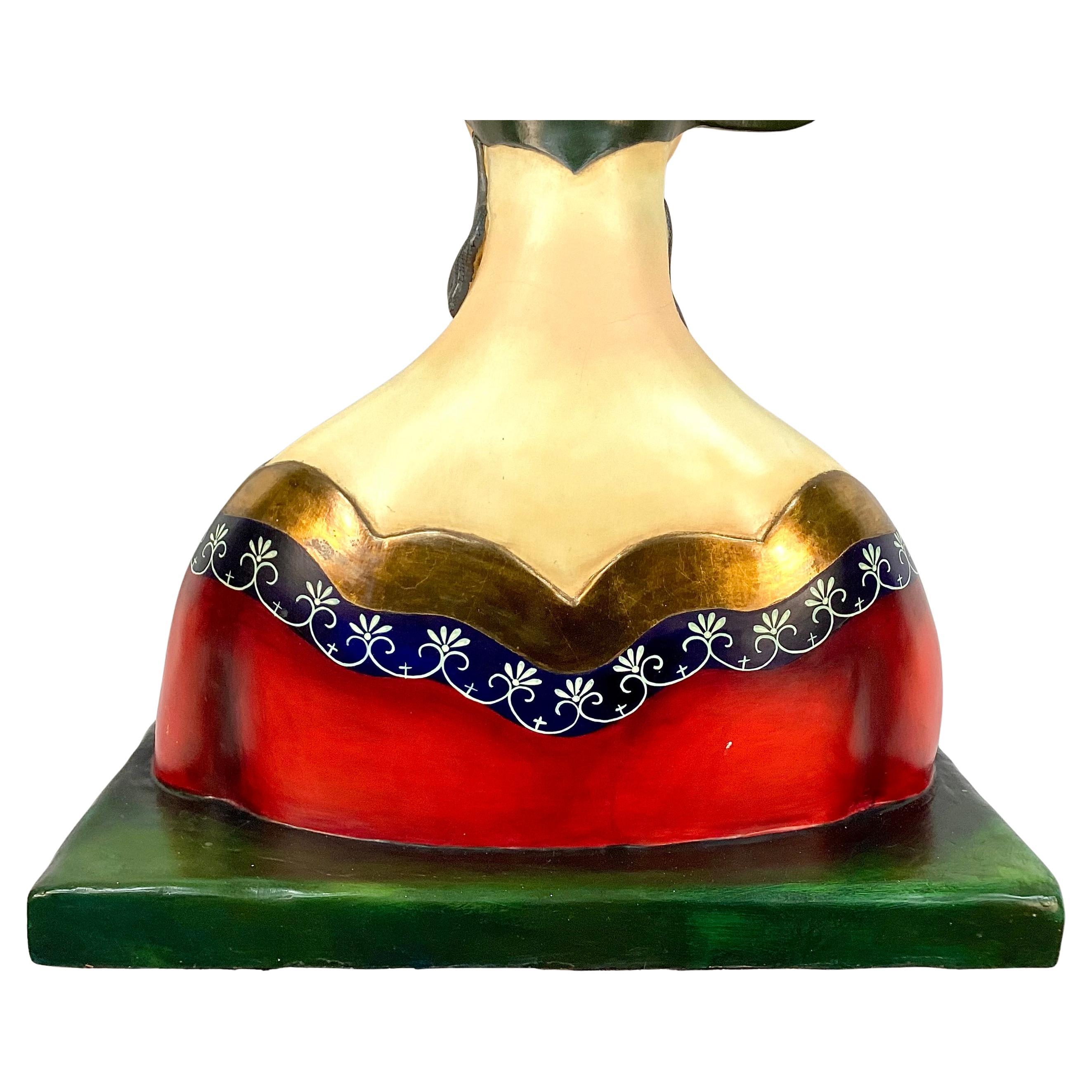 Sergio Bustamante, Female Bust with Lizards, Ceramic And Mixed Media For Sale 6