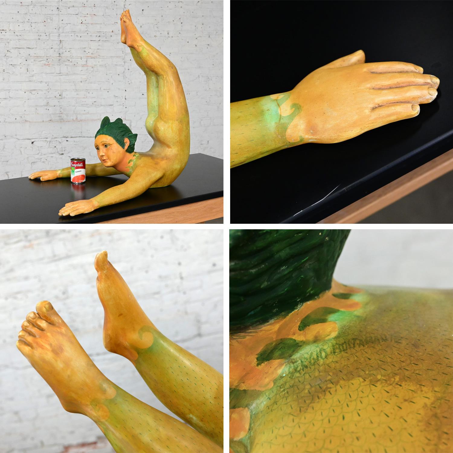 Sergio Bustamante Serie Fish Boy Fantasia Figurale Grande Scultura Dipinta a Mano in vendita 11