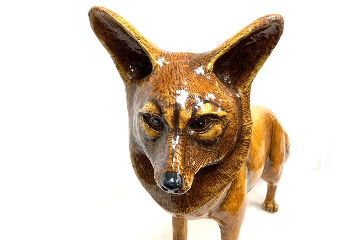 Sergio Bustamante Large and Rare Limited Edition Hand Signed Paper-Mache Fox For Sale 4