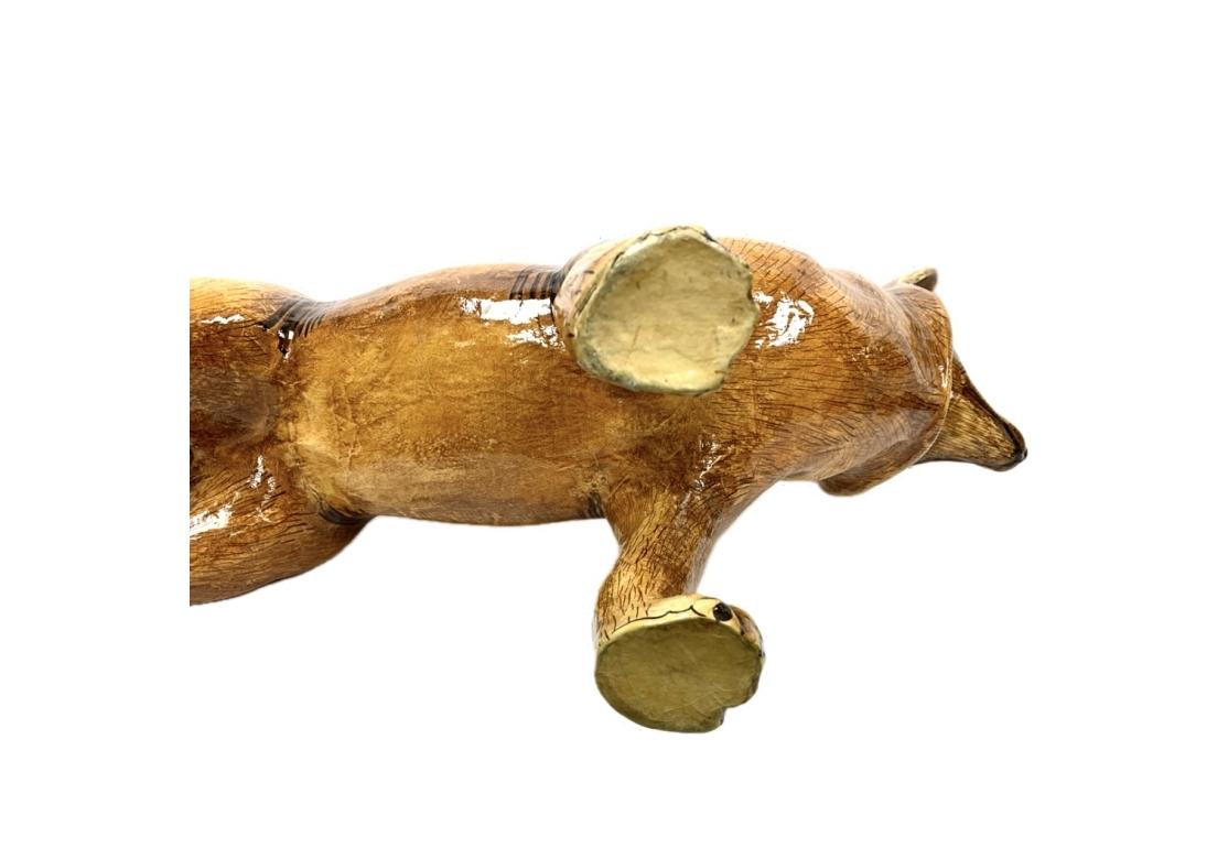 Sergio Bustamante large limited edition hand signed paper-mache of a full size fox. 
Sergio Bustamente, born 1949, initially working with paper mache before expanding into other media like bronze, wood and ceramic. This piece in paper mache from his