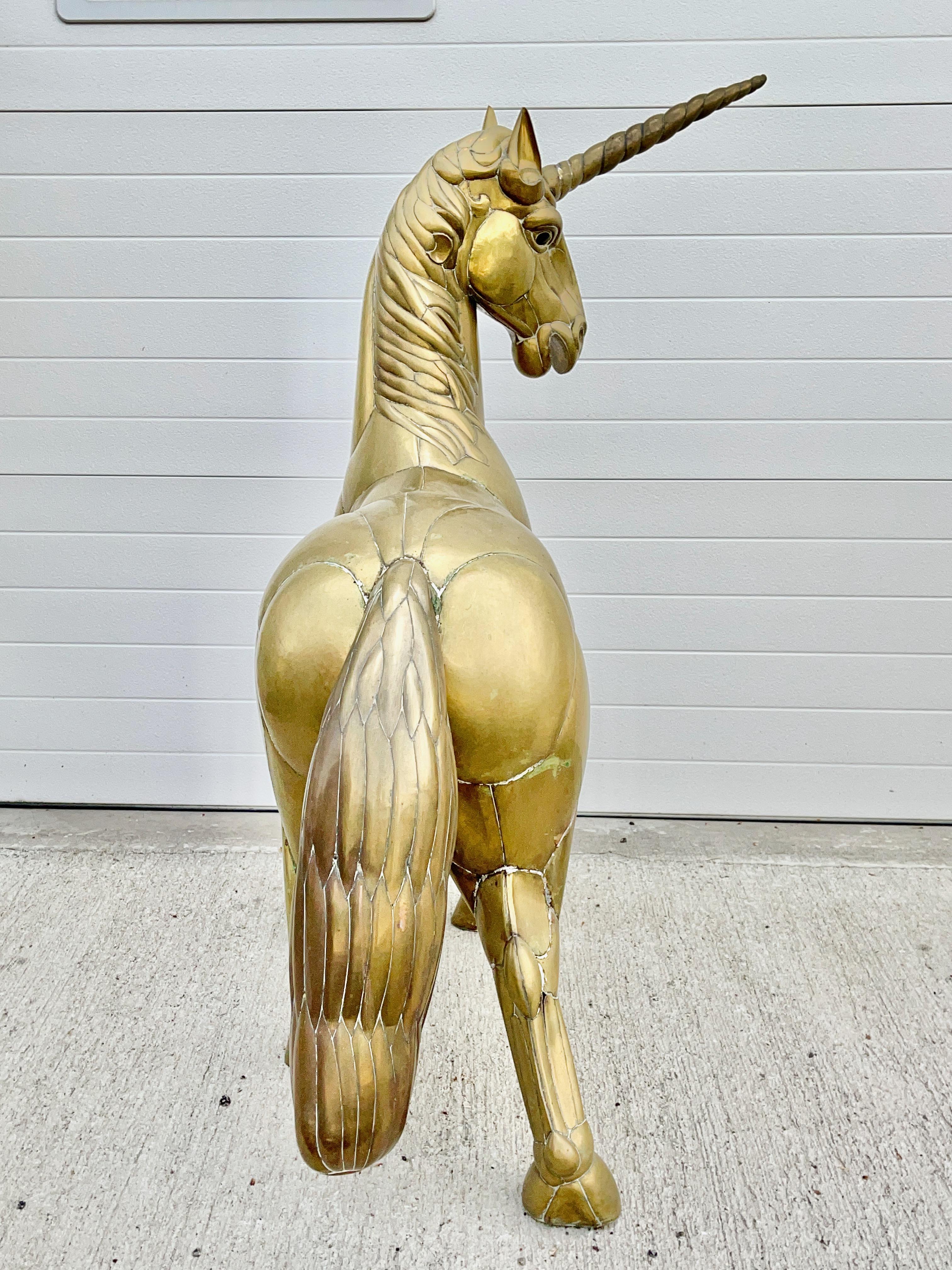 Sergio Bustamante Unicornio de latón a tamaño natural, firmado y numerado en venta 3