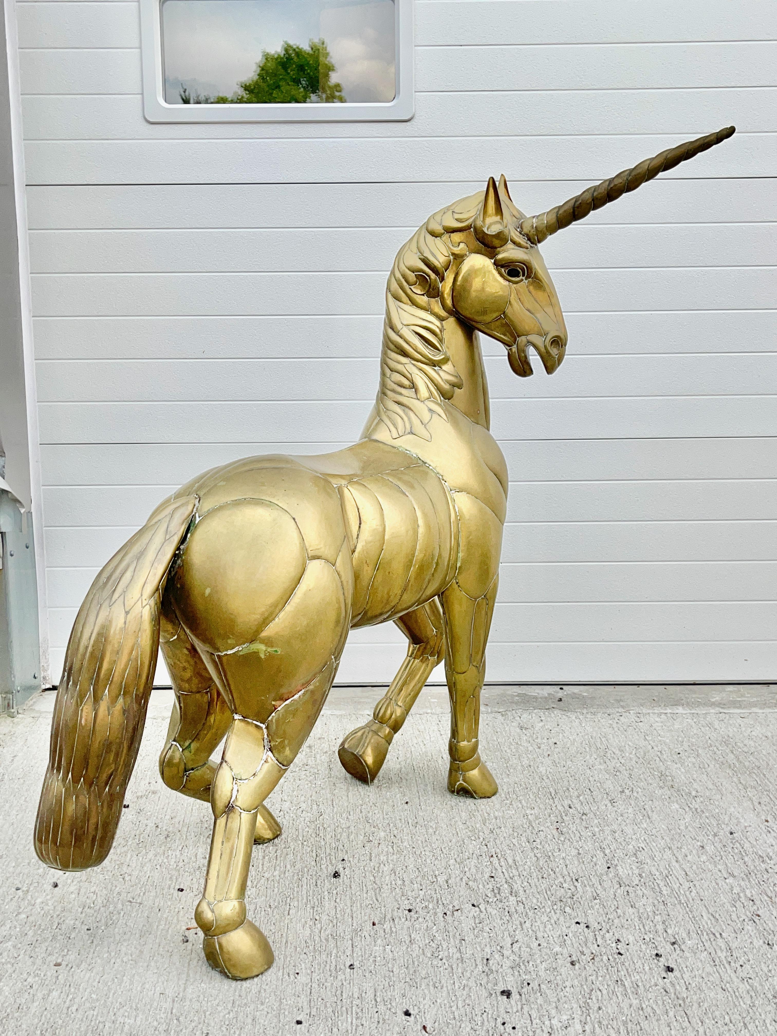 Sergio Bustamante Unicornio de latón a tamaño natural, firmado y numerado en venta 5