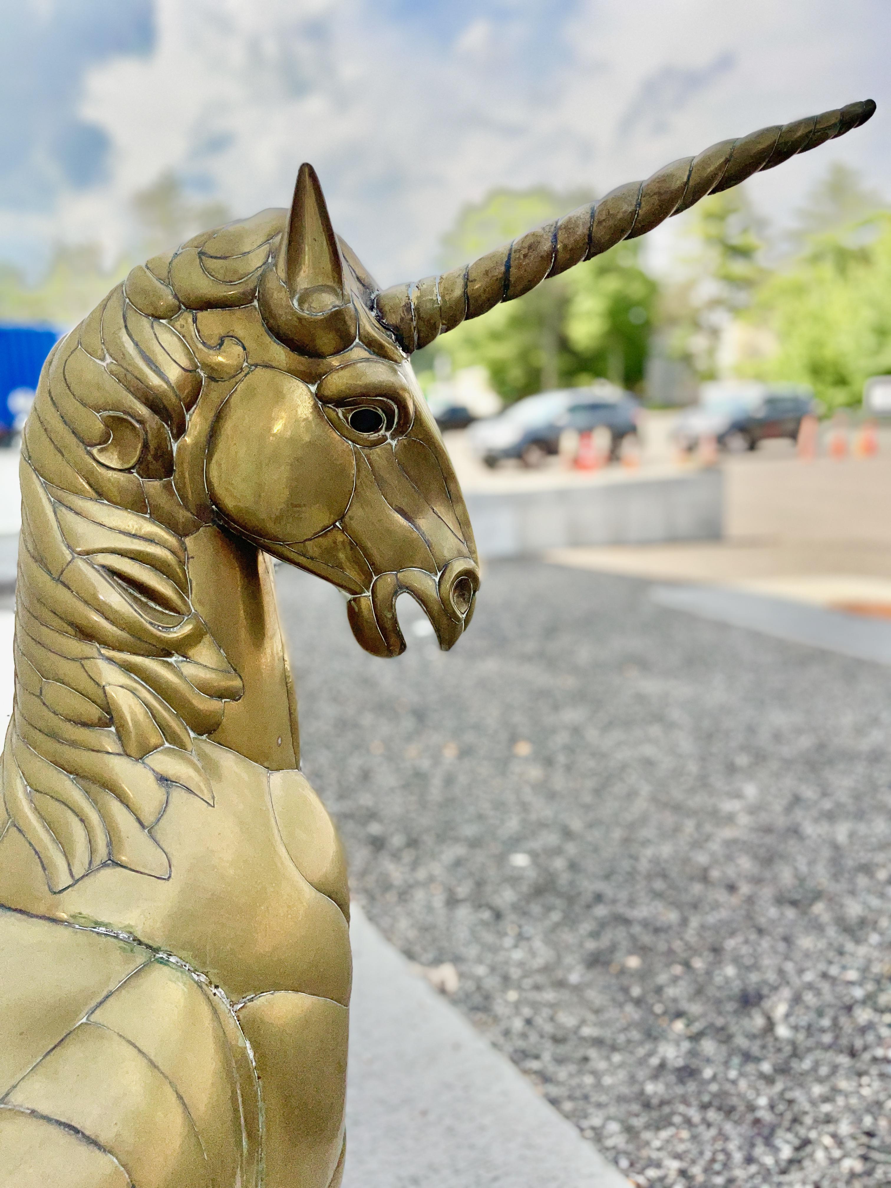 Sergio Bustamante Unicornio de latón a tamaño natural, firmado y numerado en venta 9