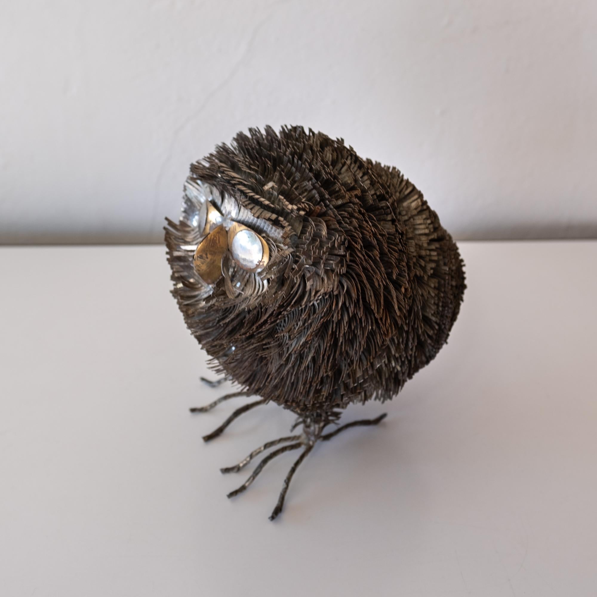 Folk Art Sergio Bustamante Metal Owl Sculpture