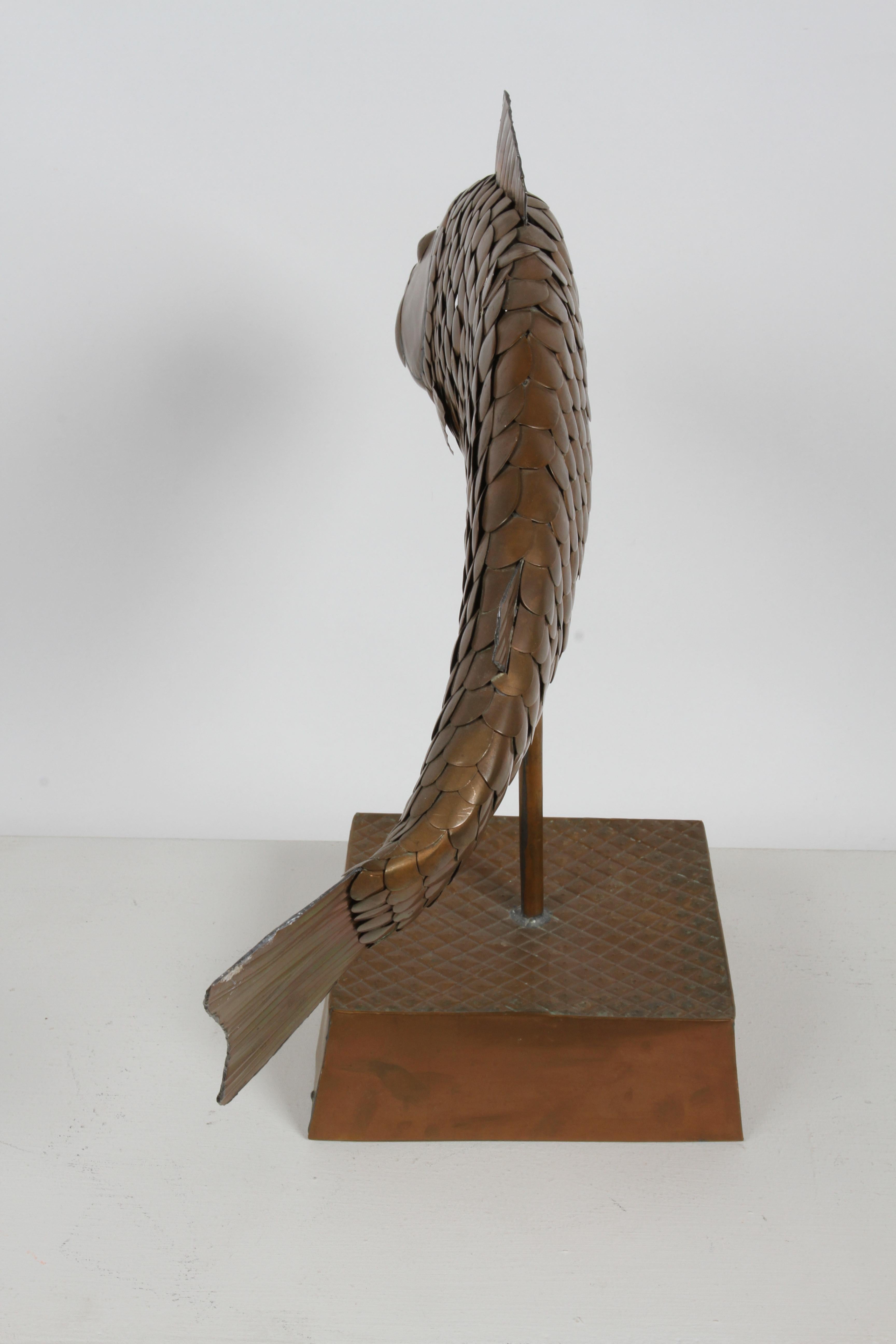 Sergio Bustamante, mexikanischer Künstler 1934-2014, montierte Skulptur, Kupferfisch, signiert 10