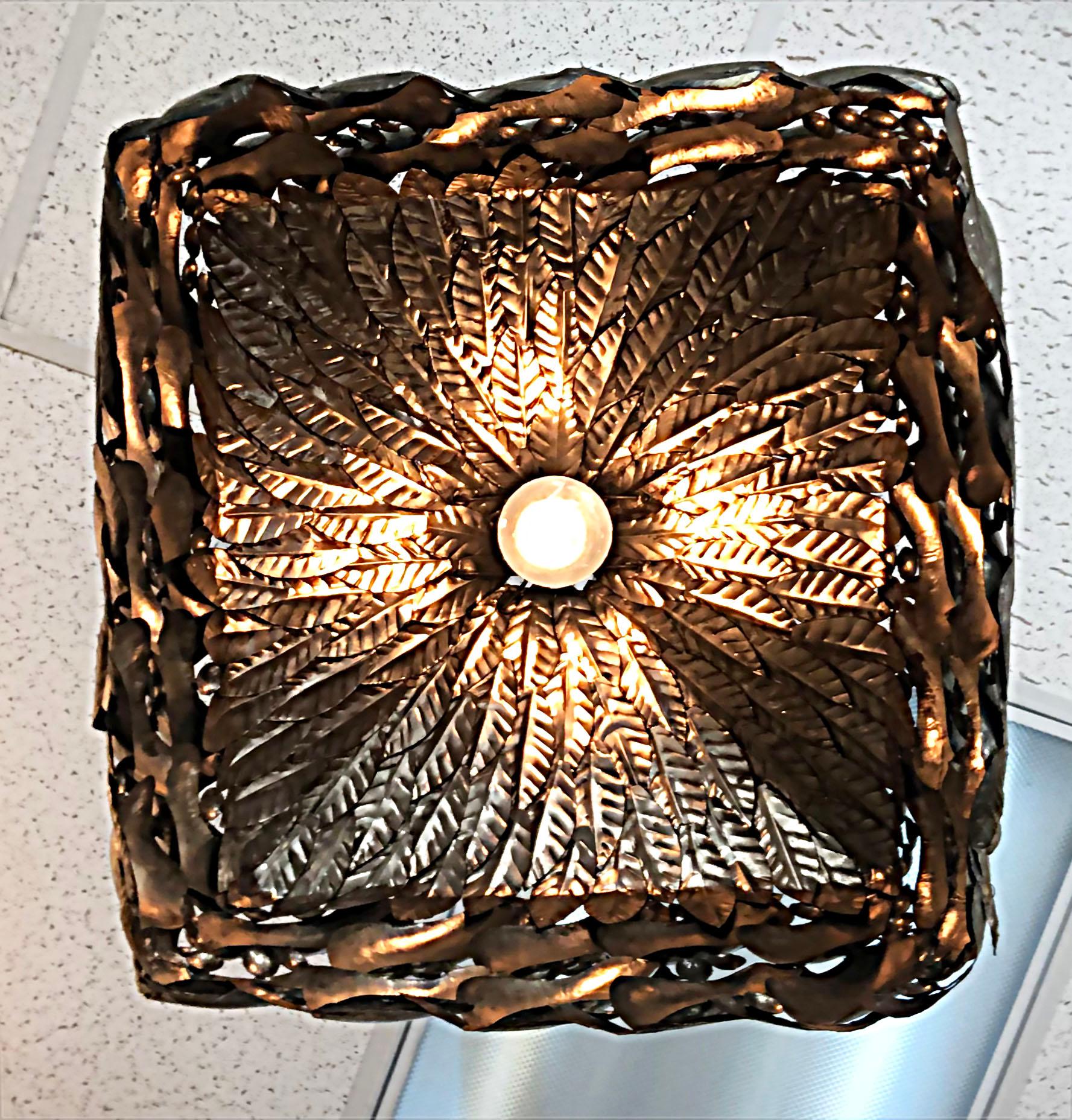 Sergio Bustamante Mexico Signed Light Fixture, Mixed Metal 2