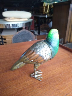 5" Sergio Bustamante Mixed Media Parrot sculpture