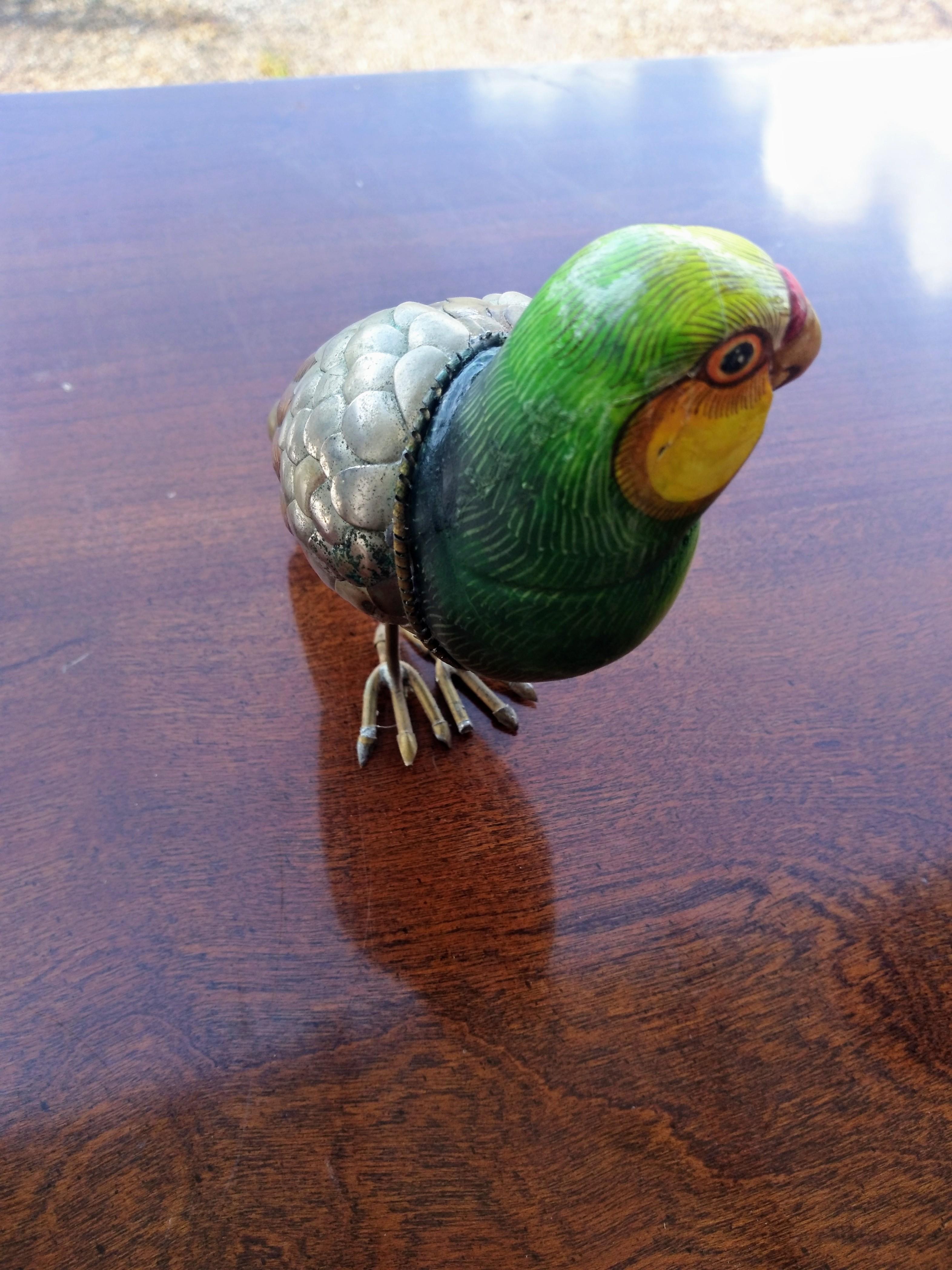 Mexican Sergio Bustamante Mixed Media Parrot sculpture