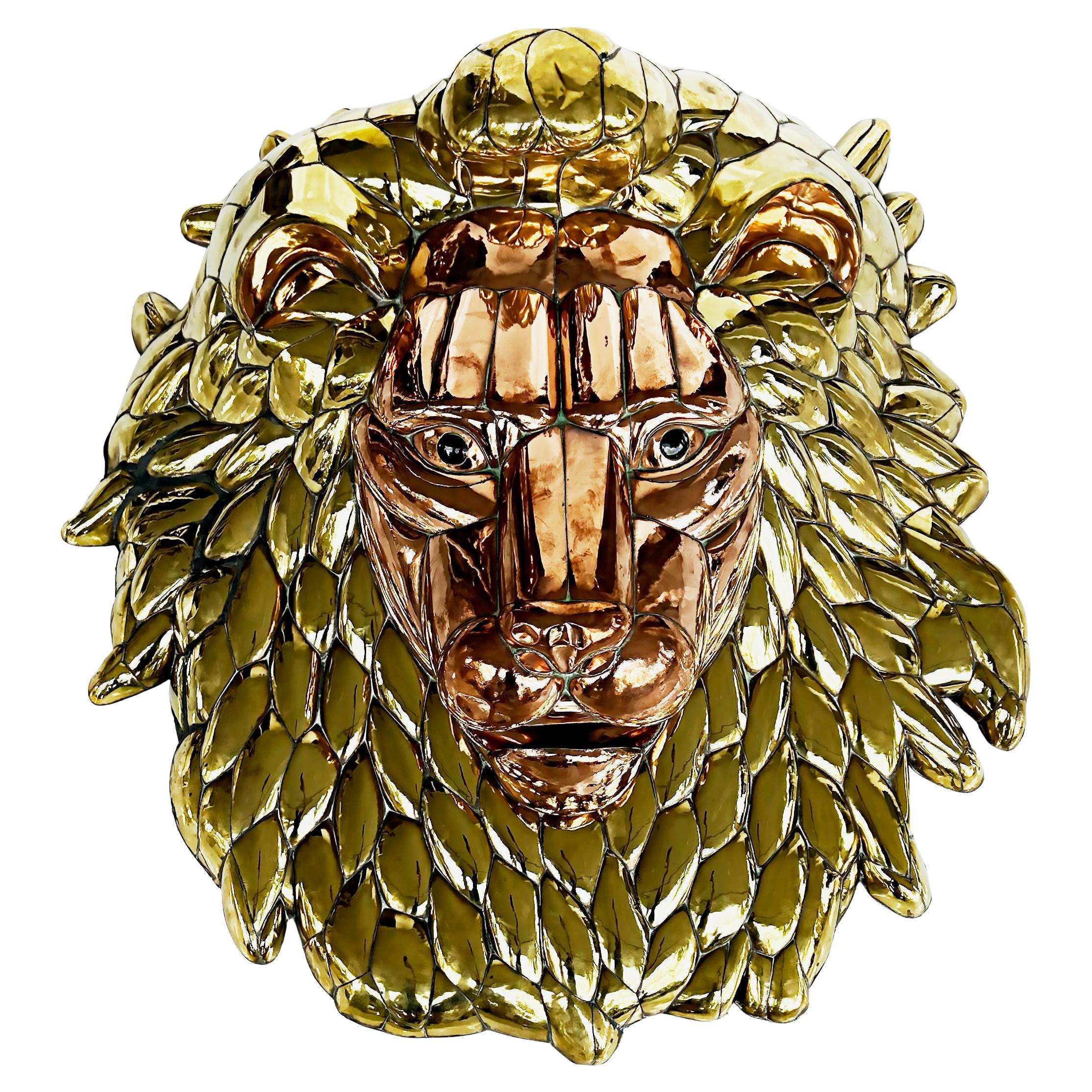 Lion's Head Plaster Wall Plaque at 1stDibs plaster lion head, lion