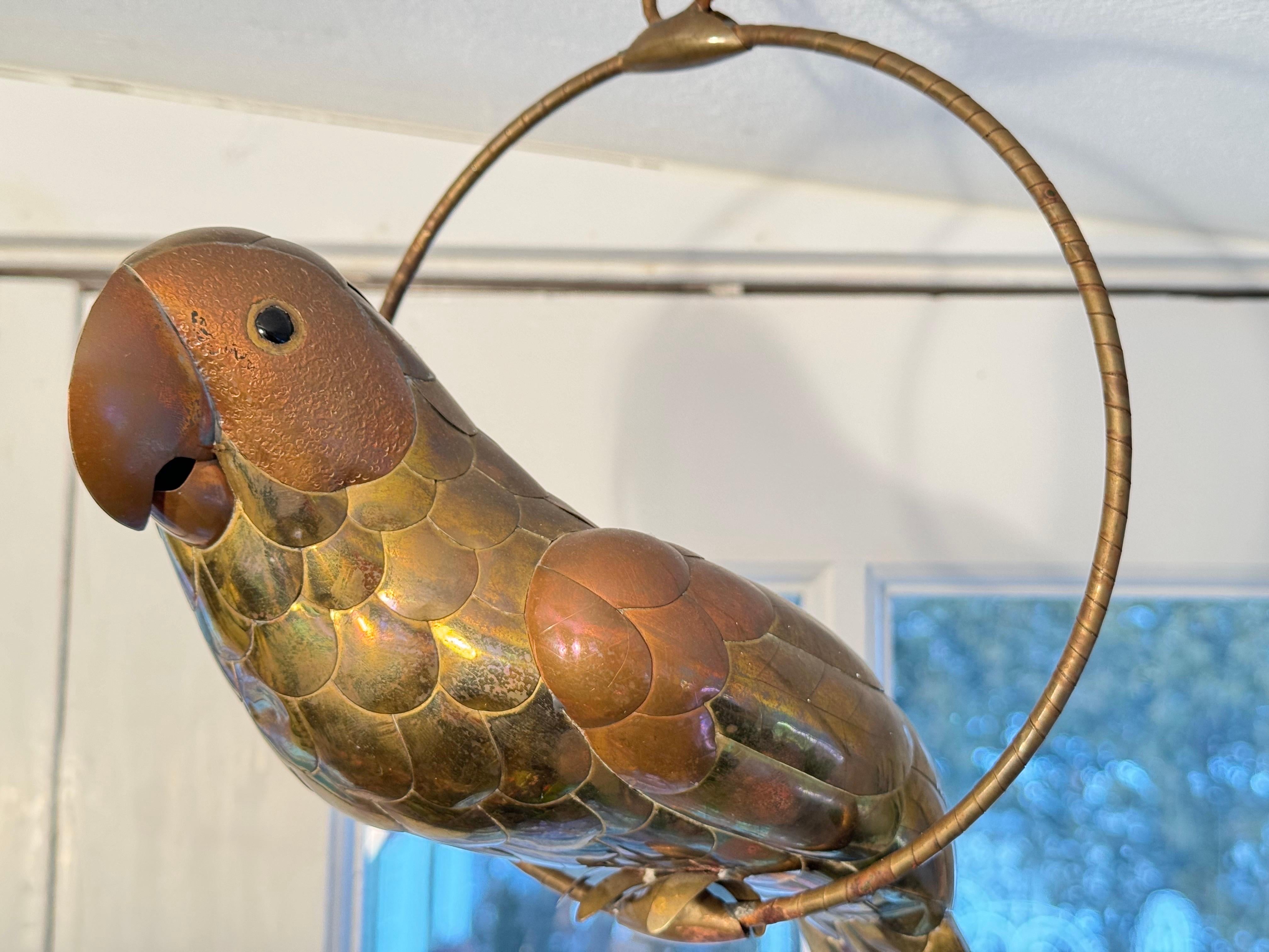 Sergio Bustamante Mixed Metal Parrot For Sale 5