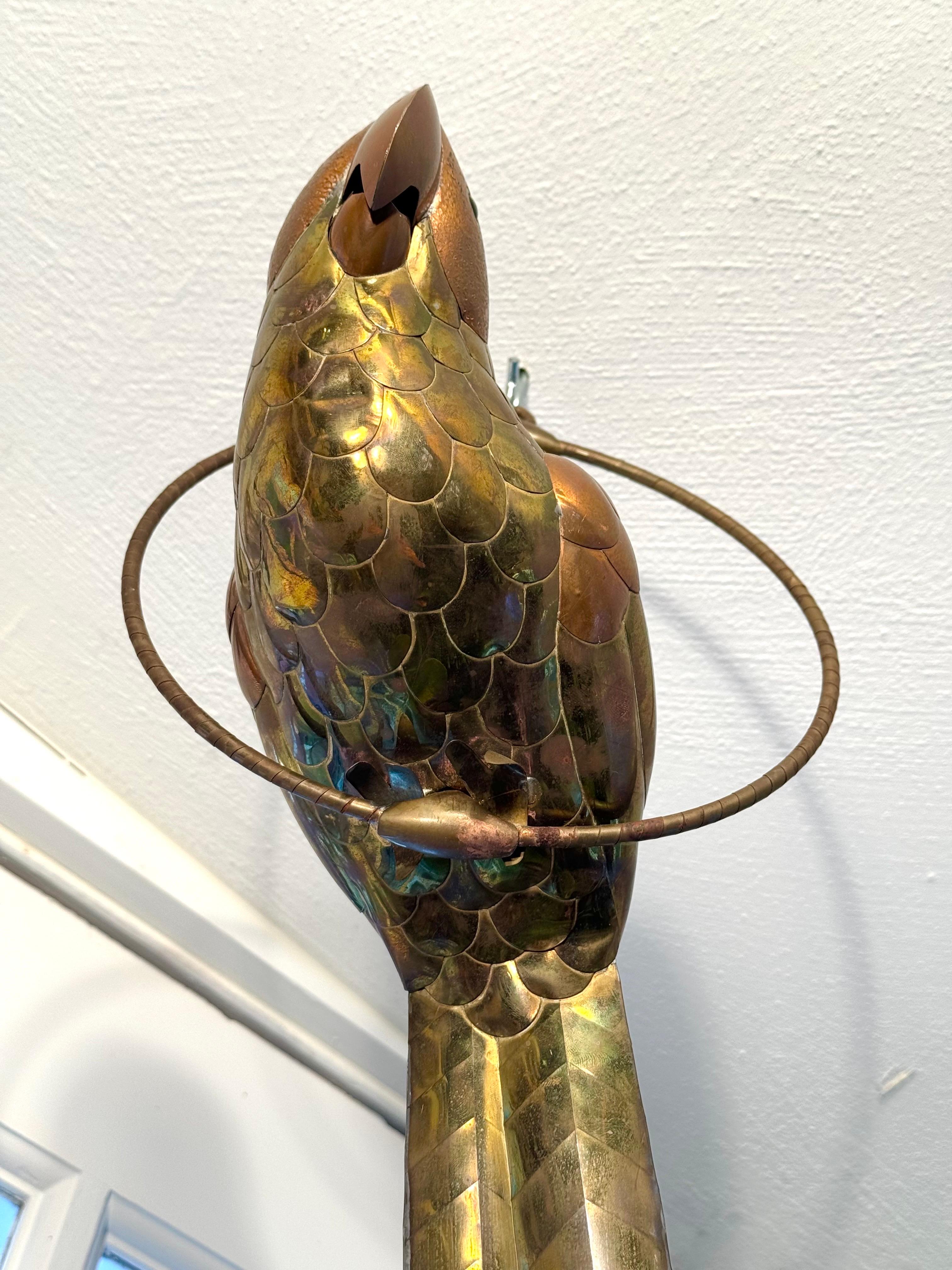 Sergio Bustamante Mixed Metal Parrot For Sale 2