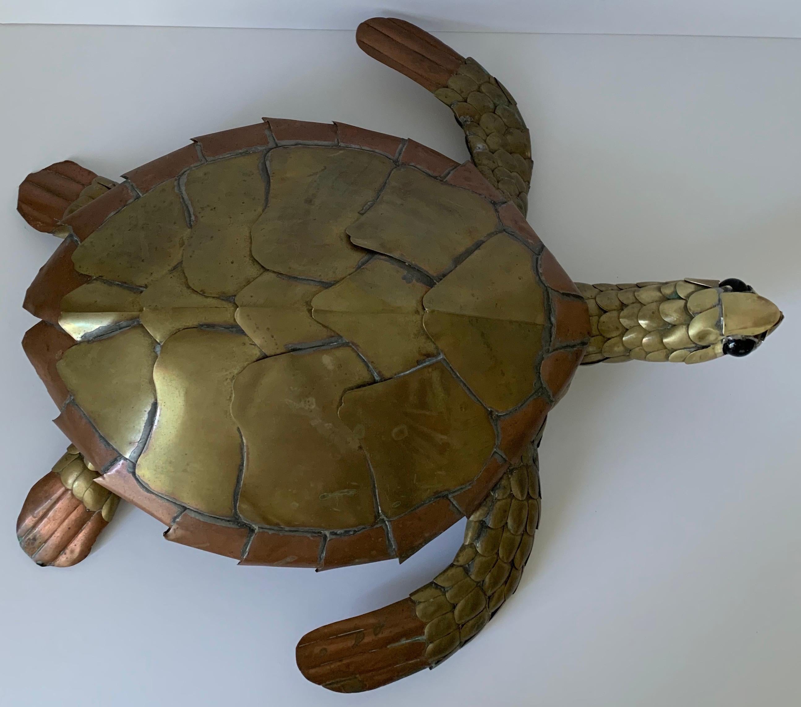 Mid-Century Modern Sergio Bustamante Mixed Metal Sea Turtle