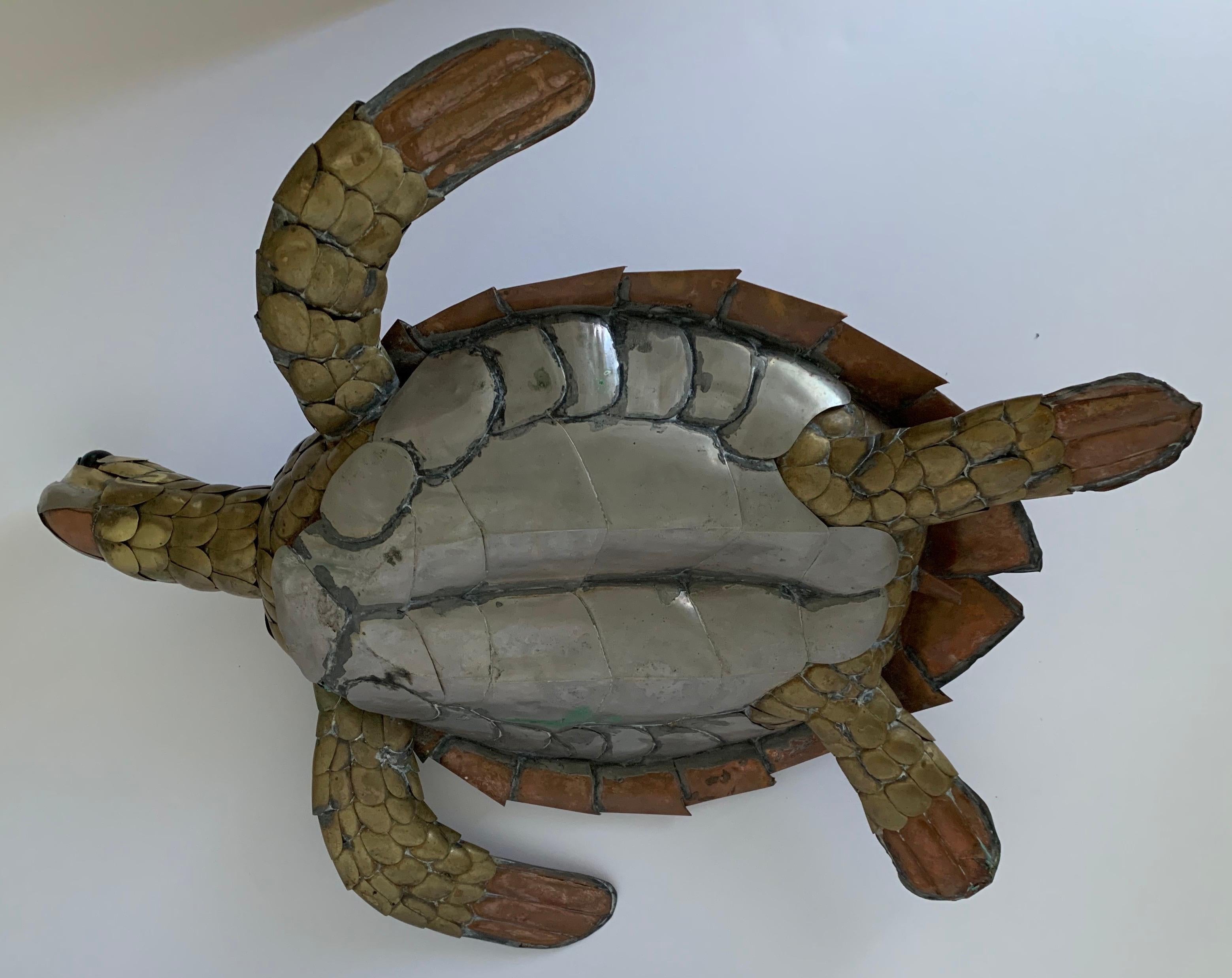 Mexican Sergio Bustamante Mixed Metal Sea Turtle