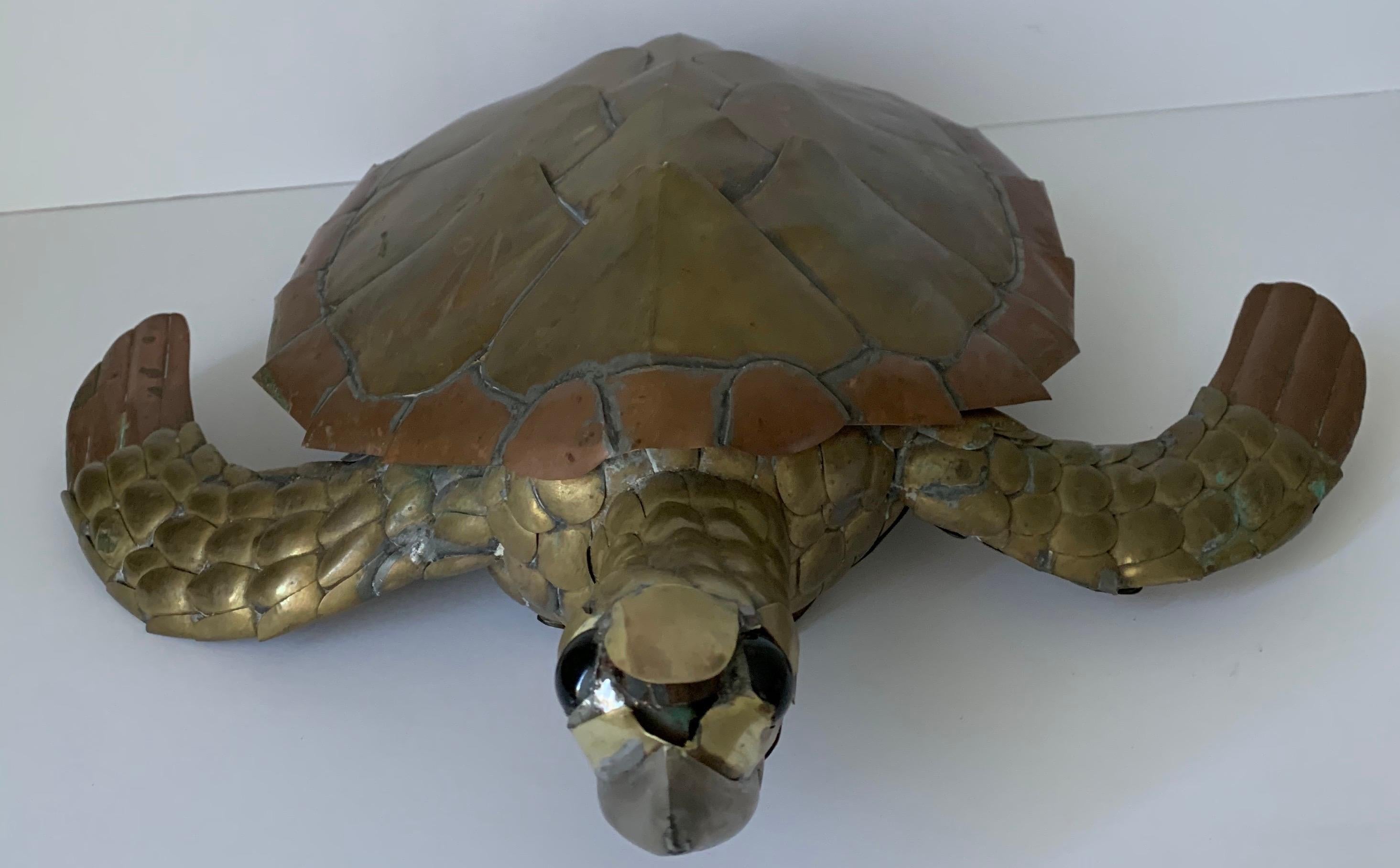 20th Century Sergio Bustamante Mixed Metal Sea Turtle