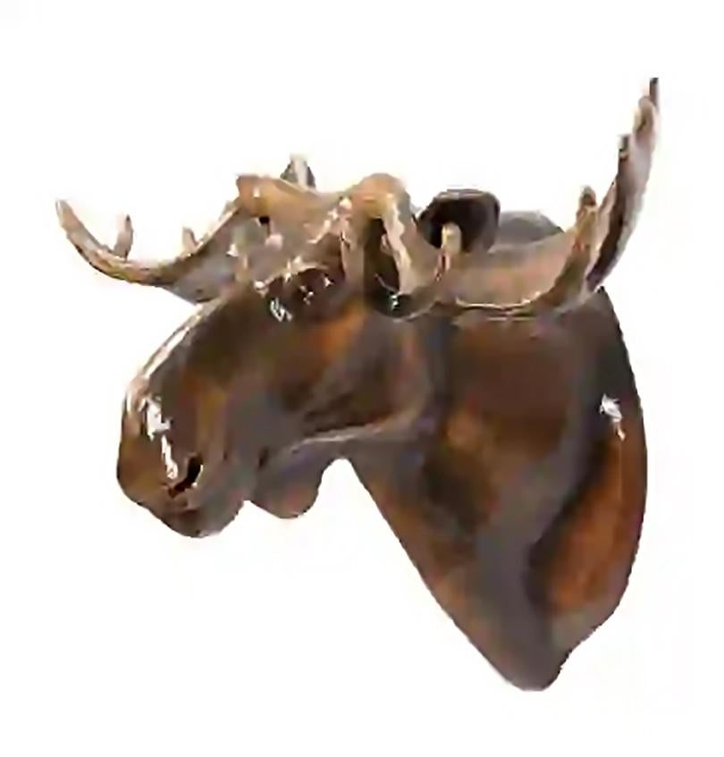 Hand-Crafted Sergio Bustamante Moose Head Wall Sculpture Limited Edition 22/100 with COA For Sale