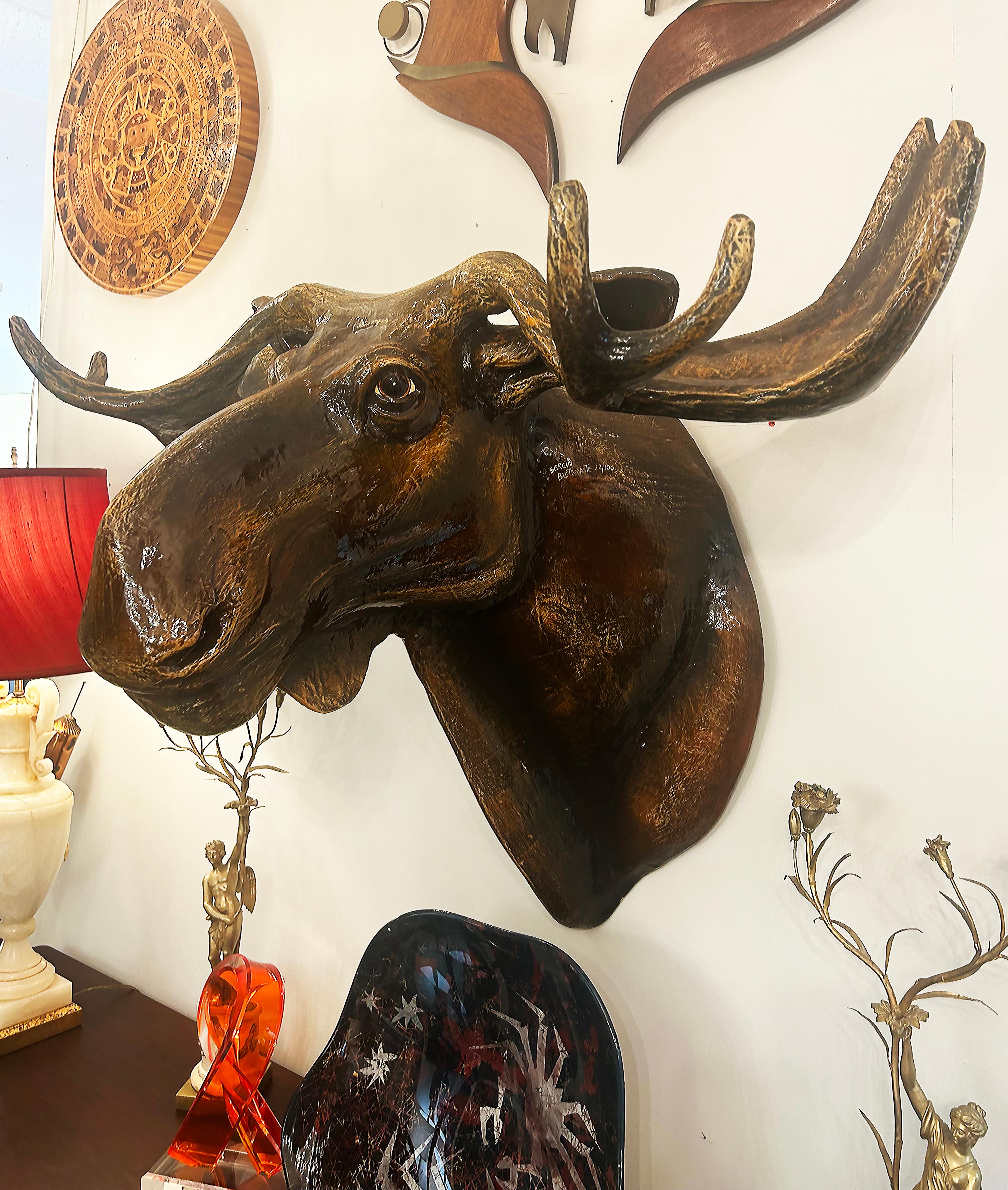 Mexican Sergio Bustamante Moose Head Wall Sculpture Limited Edition 22/100 with COA For Sale