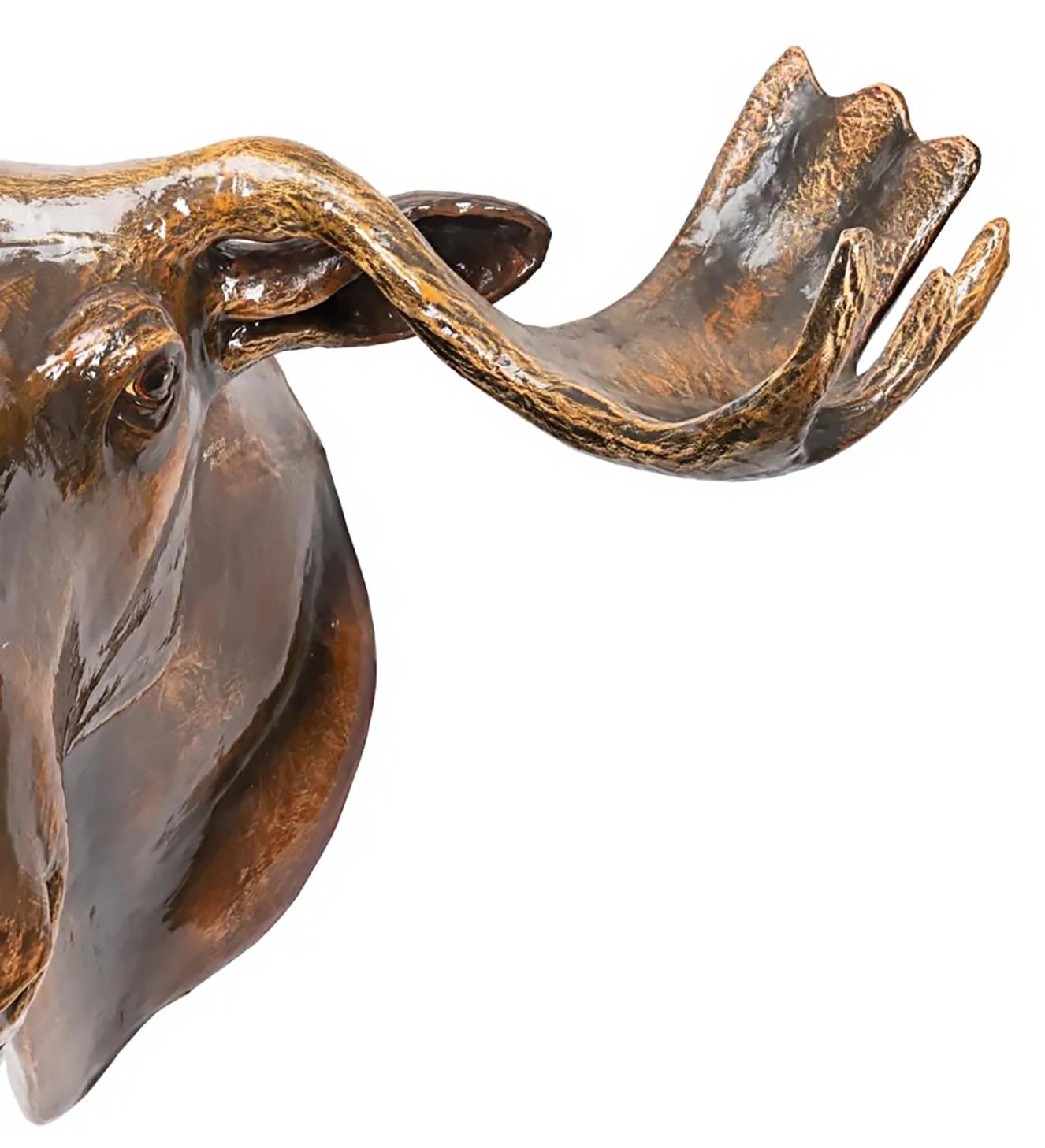 Lacquer Sergio Bustamante Moose Head Wall Sculpture Limited Edition 22/100 with COA For Sale