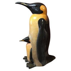 Vintage Sergio Bustamante Mother and Baby Penguin 