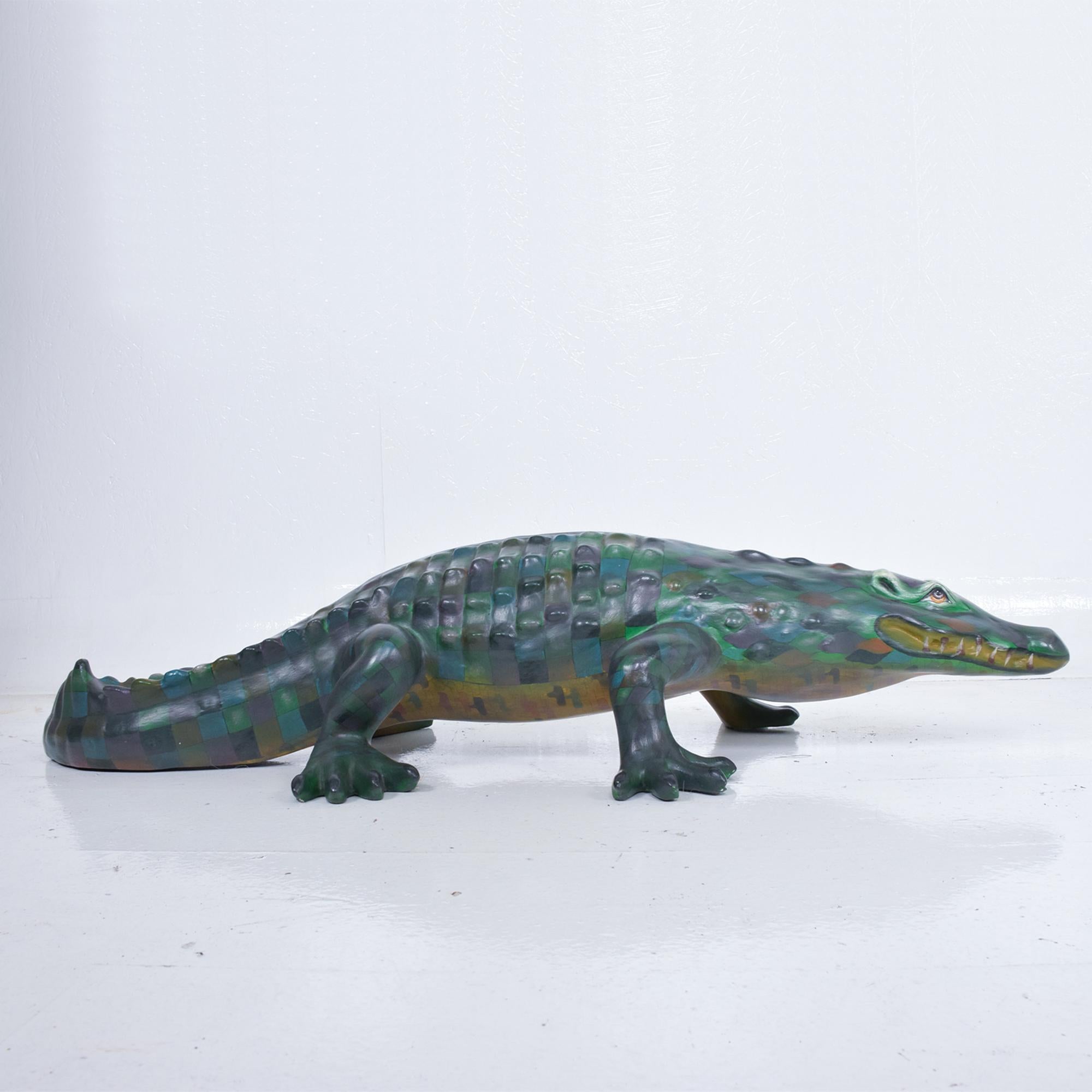 Mexican Sergio Bustamante Paper Mâché Colorful Crocodile Sculpture Mexico 1970s