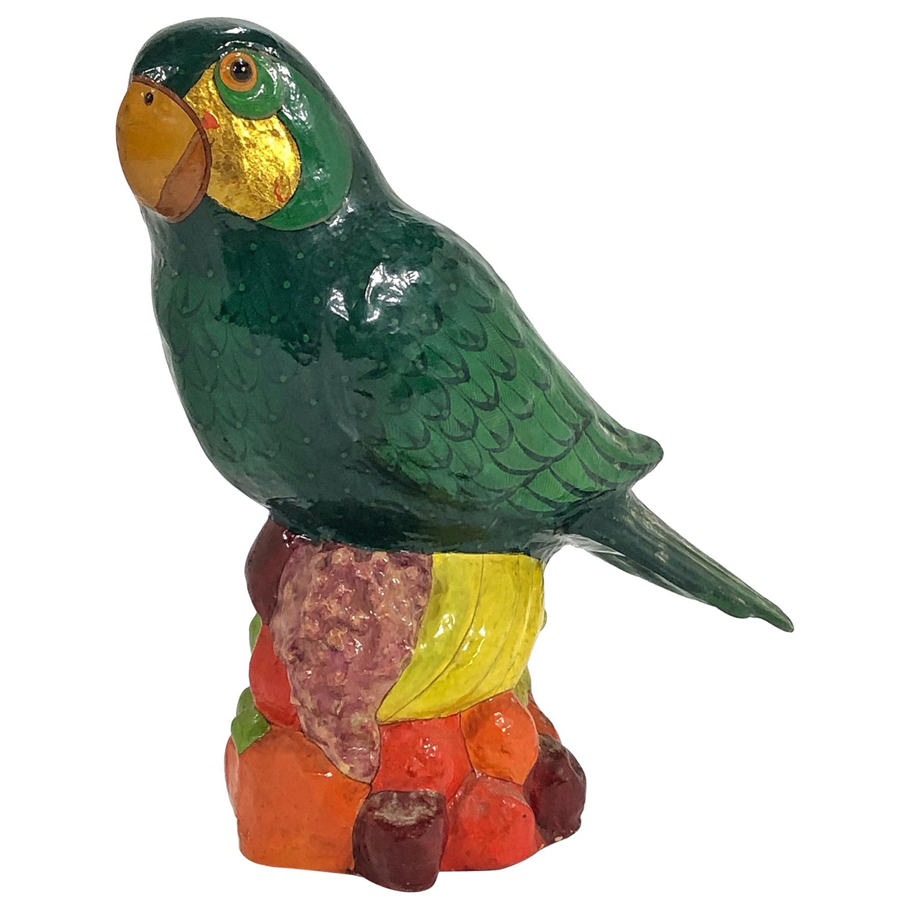 Sergio Bustamante Papier Mâché Parrot Sculpture