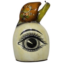 Sergio Bustamante Papier Mache Sculpture of Snail Sitting Atop Eyeball