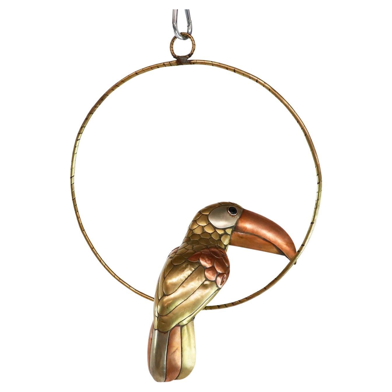 Sergio Bustamante Petite Toucan on Hanging Perch Figure