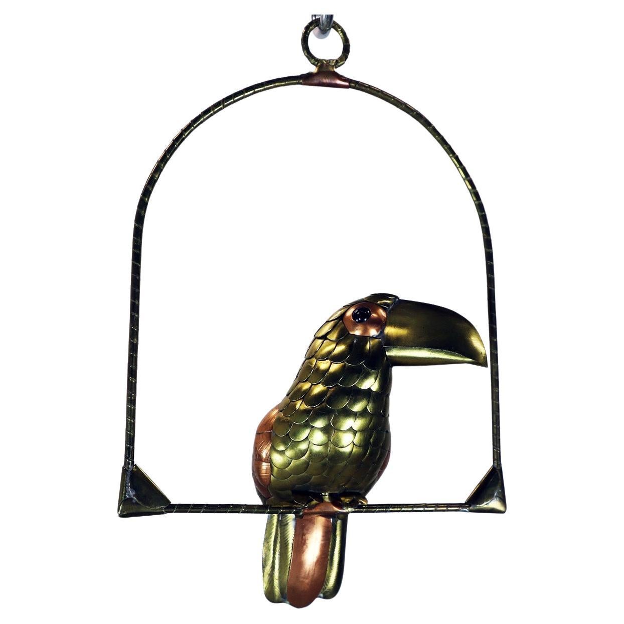 Sergio Bustamante Petite Toucan auf hängender Pergamentfigur