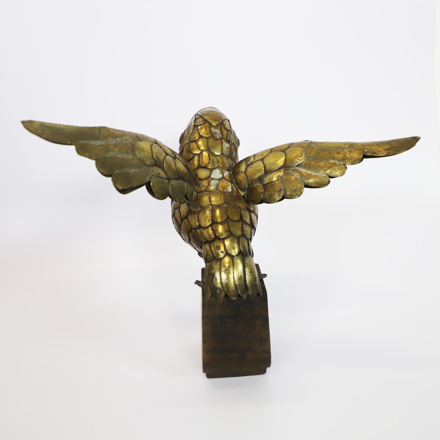 We offer this petite toucan sculpture signed by Mexican artist Sergio Bustamante, circa 1970 made in metal and tropical wood with fantastic patina.
 