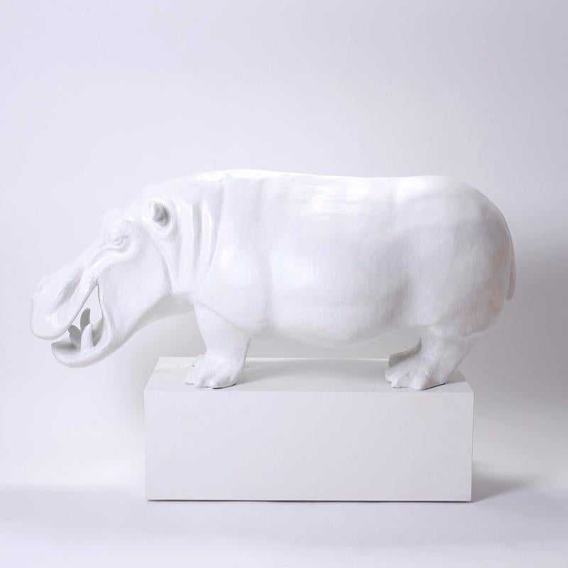 Grand hippopotame en papier mâché de Sergio Bustamante en vente 1