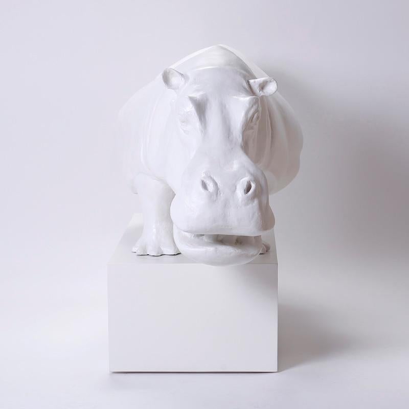 Grand hippopotame en papier mâché de Sergio Bustamante en vente 2