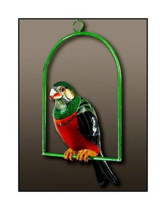 Sergio Bustamante Original Painted Sculpture Signed Acrylic Painting Parrot Art