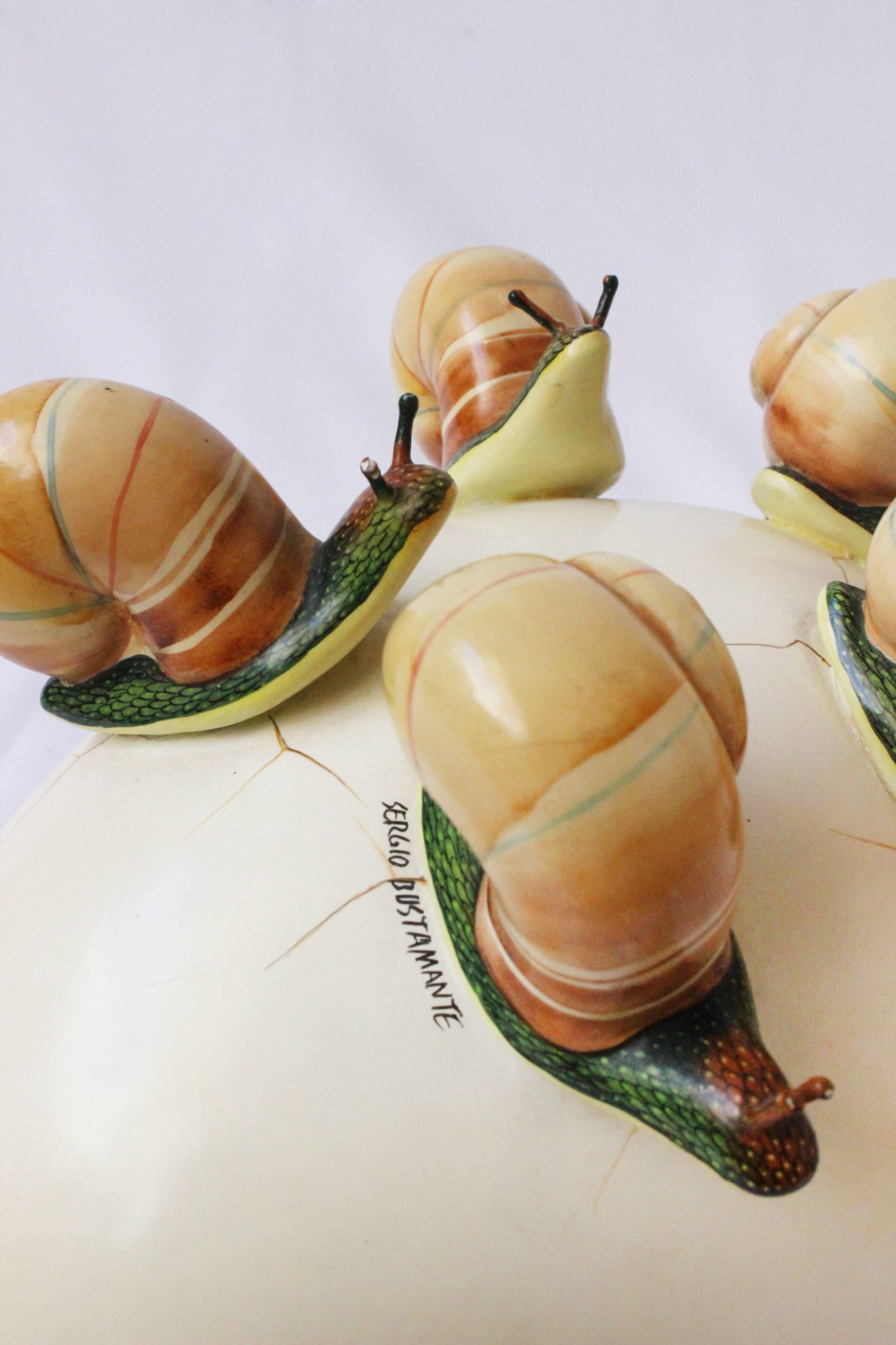 Snail egg Sculpture - Beige Figurative Sculpture by Sergio Bustamante