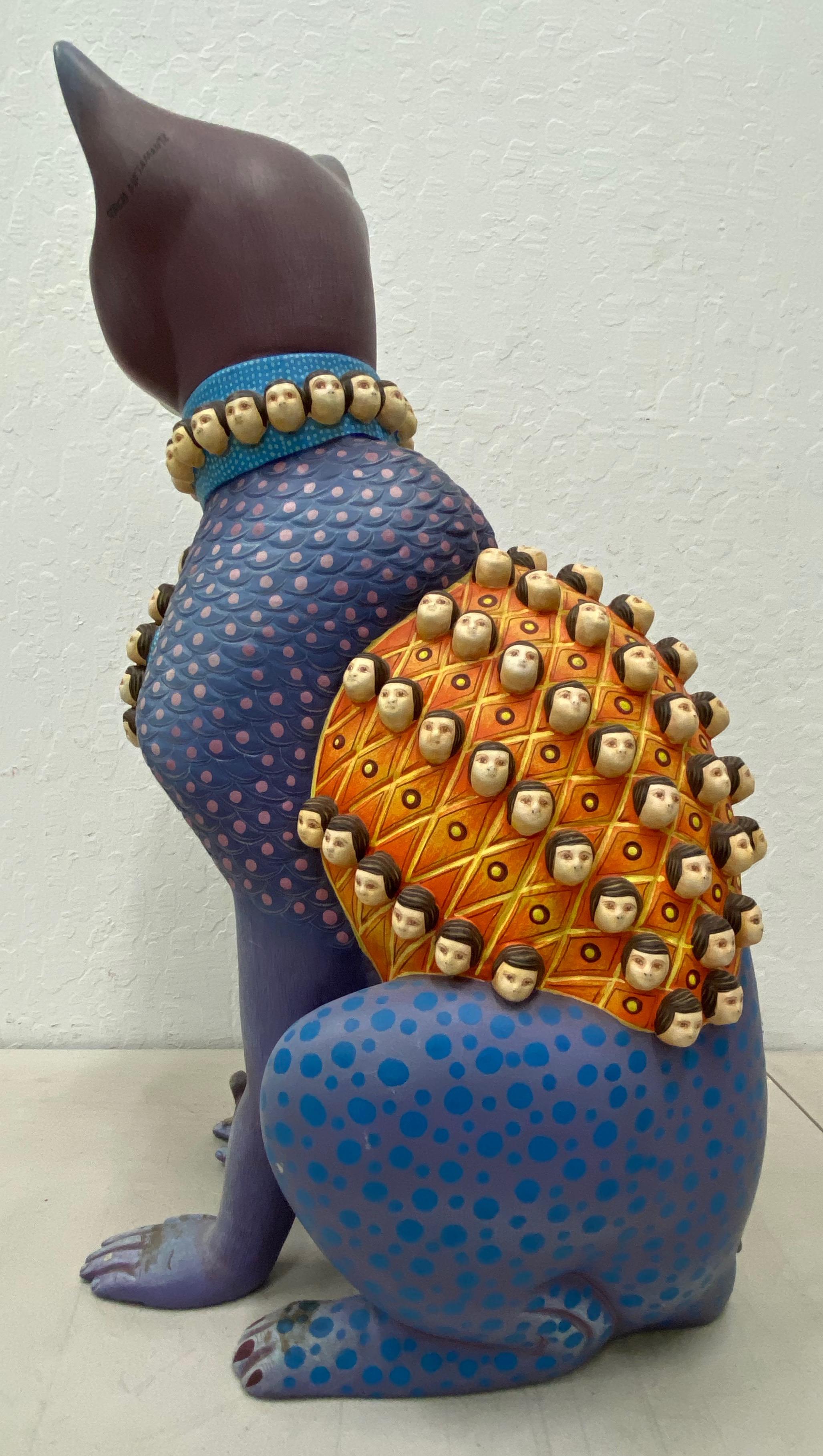 Sergio Bustamante (Mexico) Mid 20th c. Surreal Cat Ceramic Sculpture c.1970 8