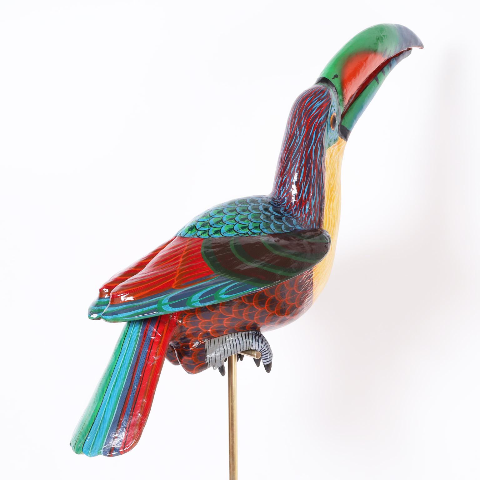 Vintage Toucan Sculpture on a Brass Stand by Sergio Bustamante 5