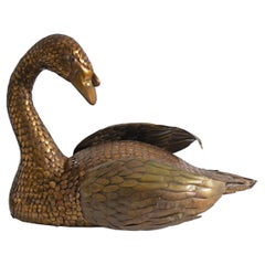 Sergio Bustamante Signed Limited Edition Metal Swan Sculpture