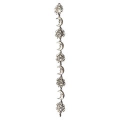 Sergio Bustamante Signed Sterling Sun & Moon Link Bracelet, Rare Edition, 1980s