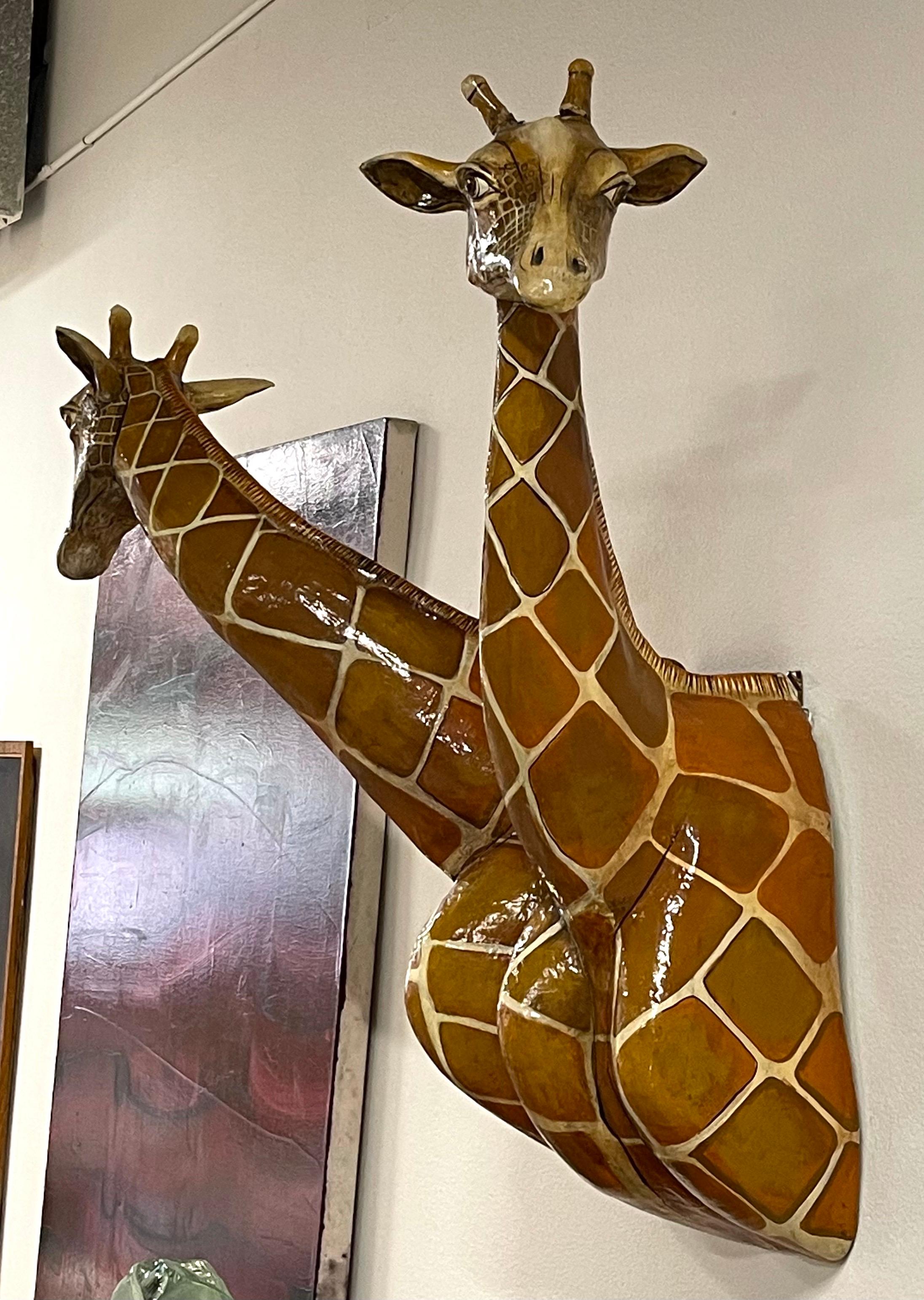Paper Sergio Bustamante Signed Twin Giraffes, 1977 For Sale