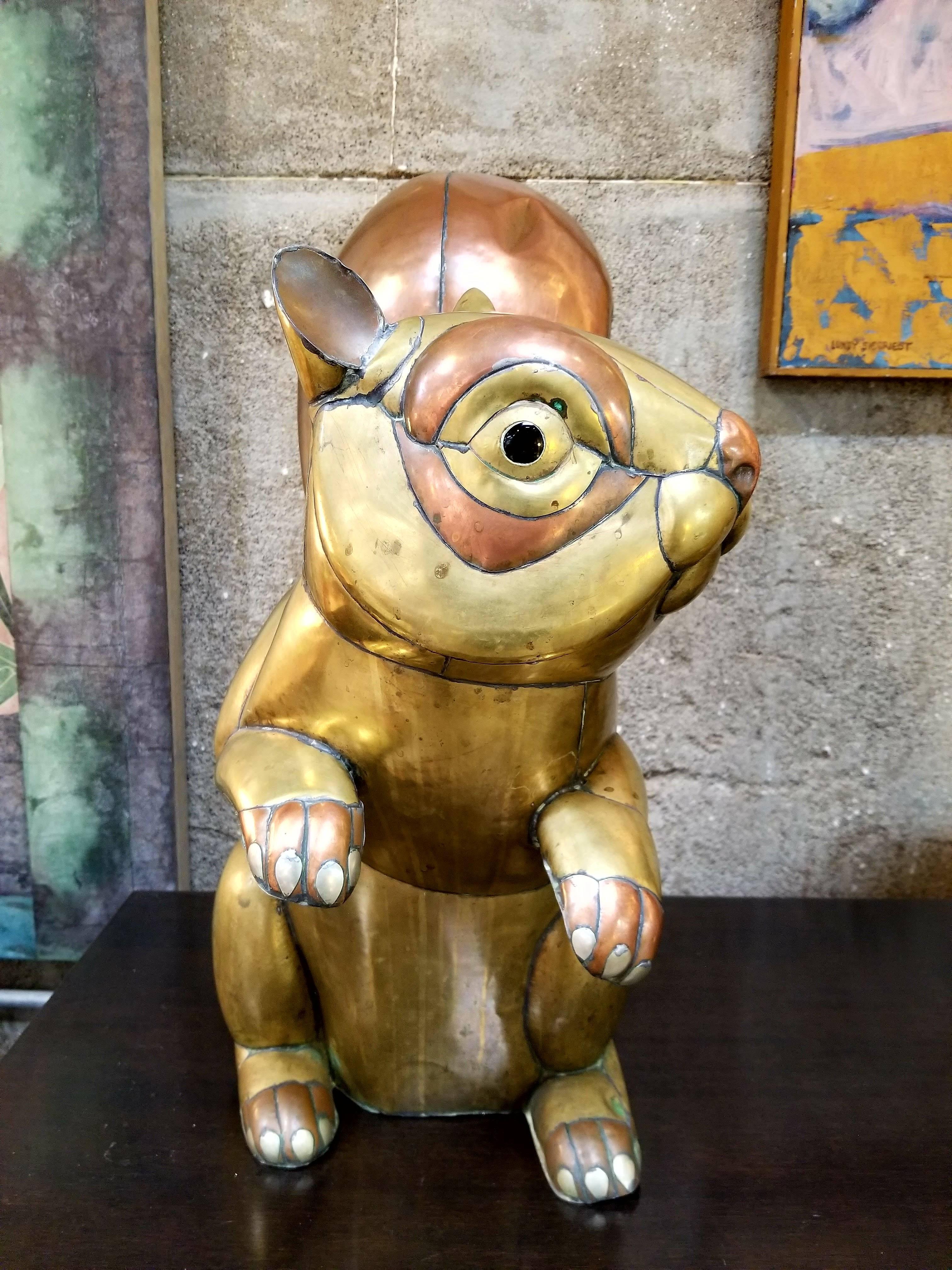 Mexican Sergio Bustamante Squirrel Sculpture