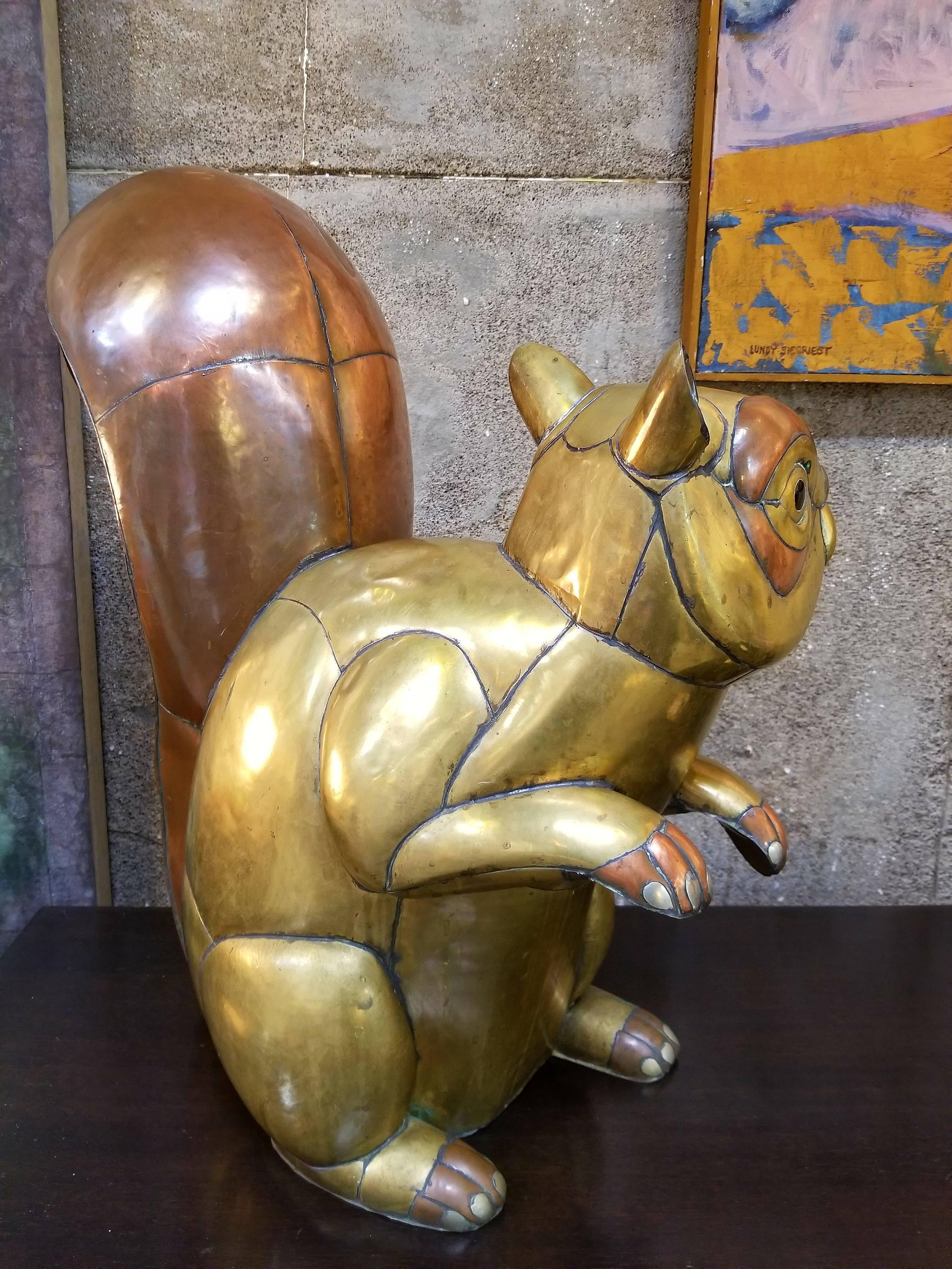 Sergio Bustamante Squirrel Sculpture In Good Condition In Fulton, CA